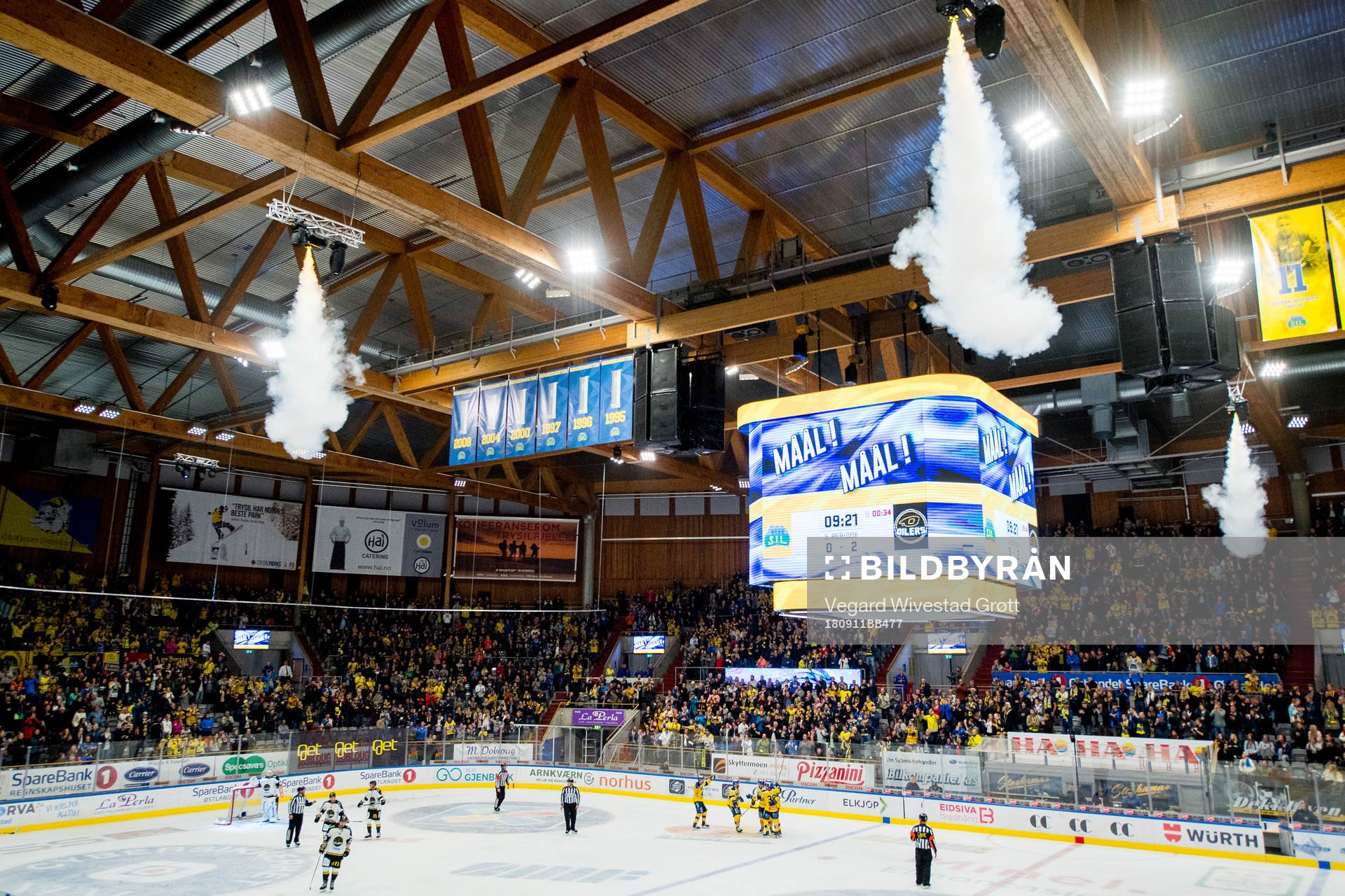Players of Storhamar celebrate