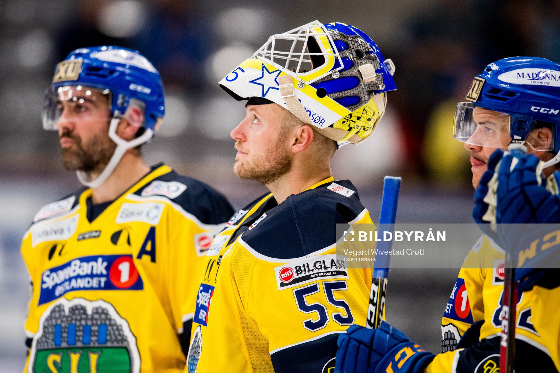 Goaltender Oskar Östlund of Storhamar looks dejected