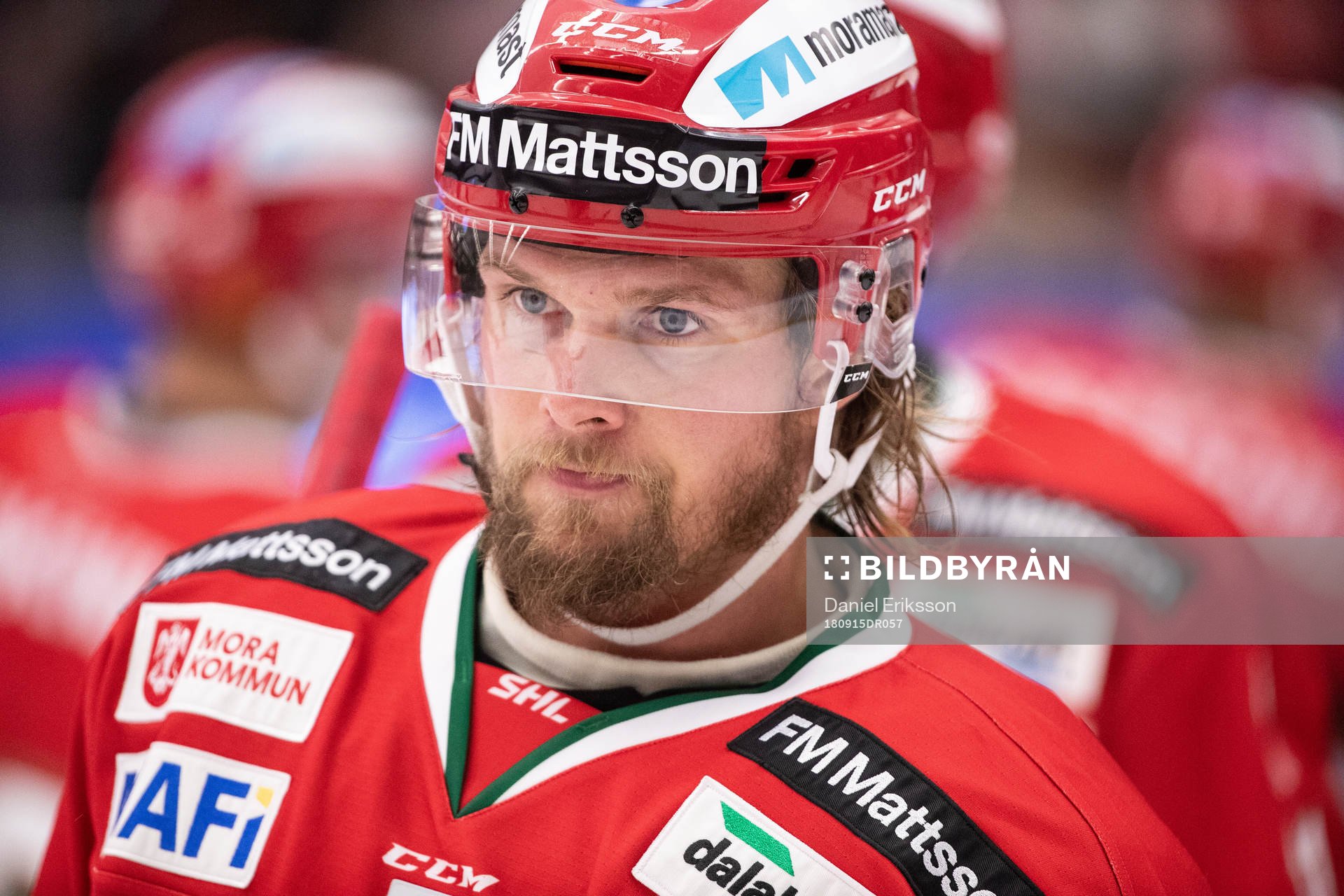 Moras Viktor Amnér  i ishockeymatchen i SHL mellan Mora