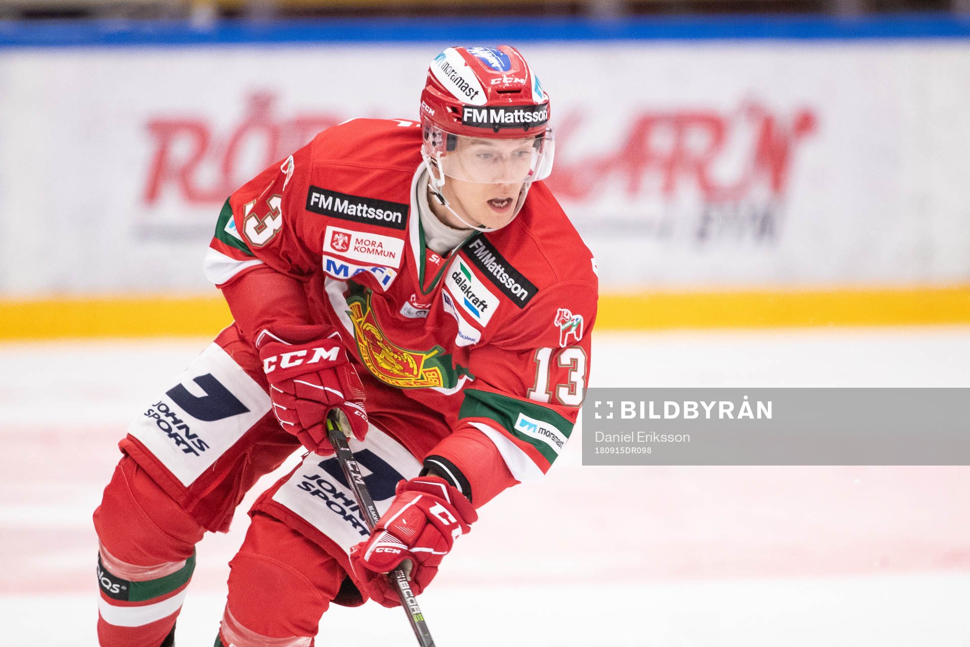 Moras Emil Bejmo  i ishockeymatchen i SHL mellan Mora och