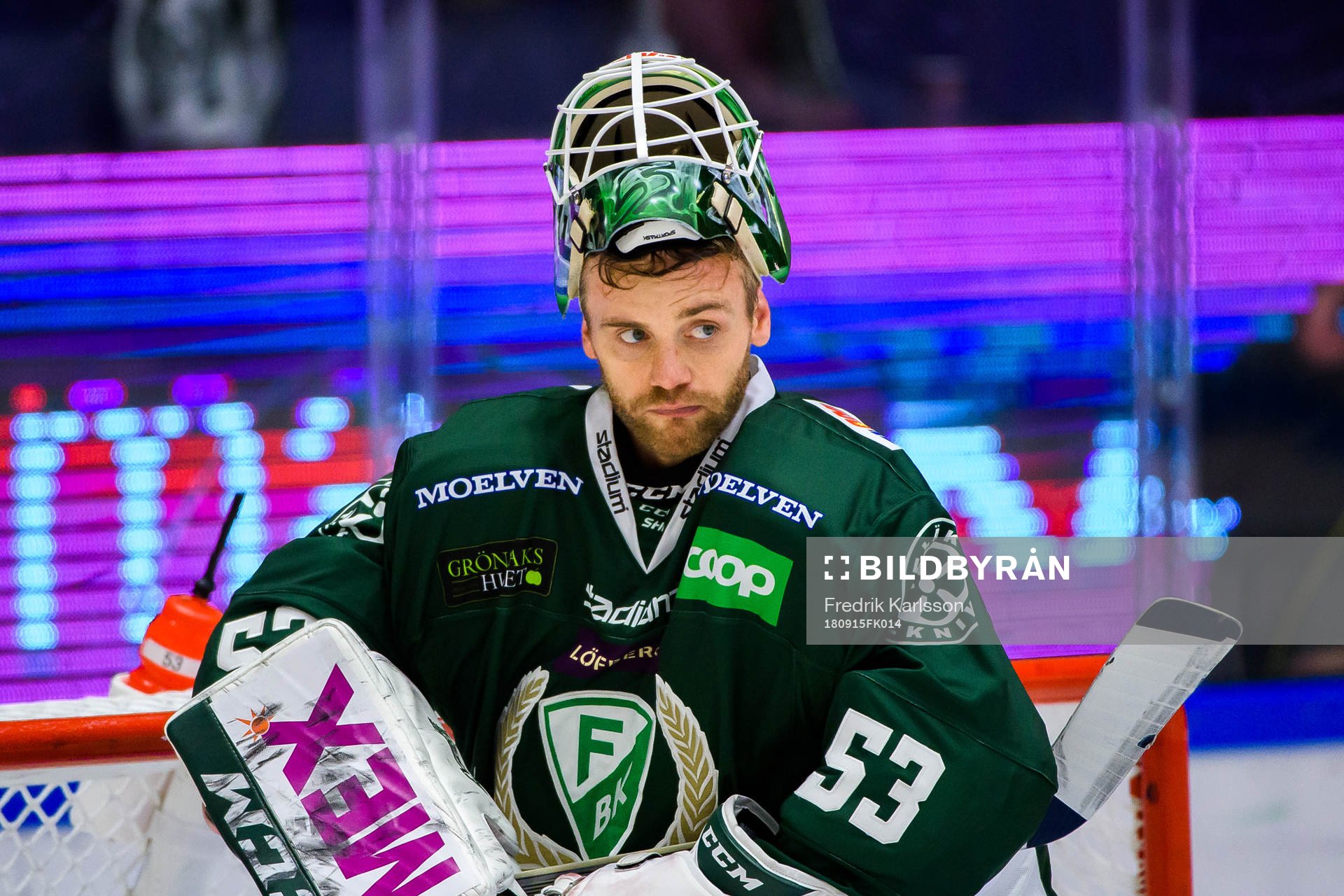 Färjestads målvakt Markus Svensson
