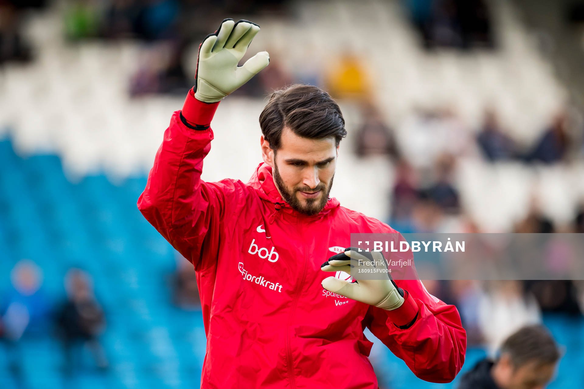 Goalkeeper Samuel Sahin-Radlinger of Brann ahead of the Eliteserien match between Haugesund and Brann on September 15, 2018 in Haugesund.