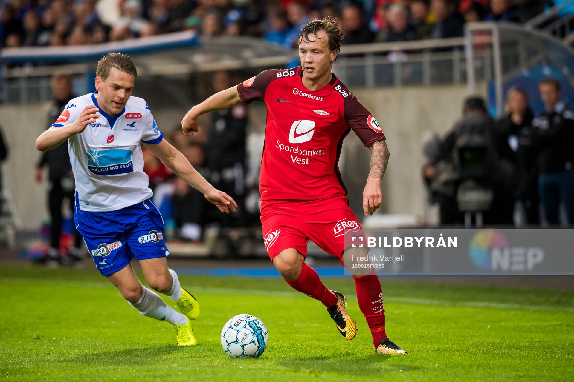 Joakim Våge Nilsen of Haugesund and Fredrik Haugen of Brann