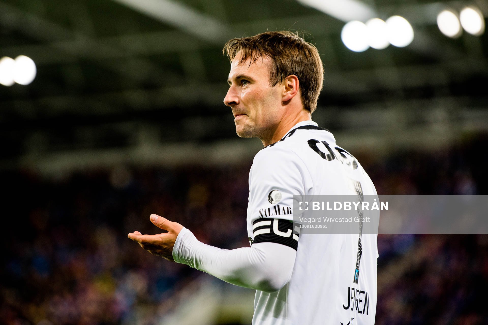 Mike Jensen of Rosenborg reacts