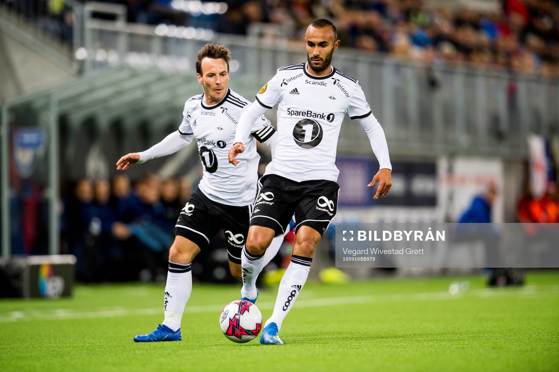 Mike Jensen and Issam Jebali of Rosenborg