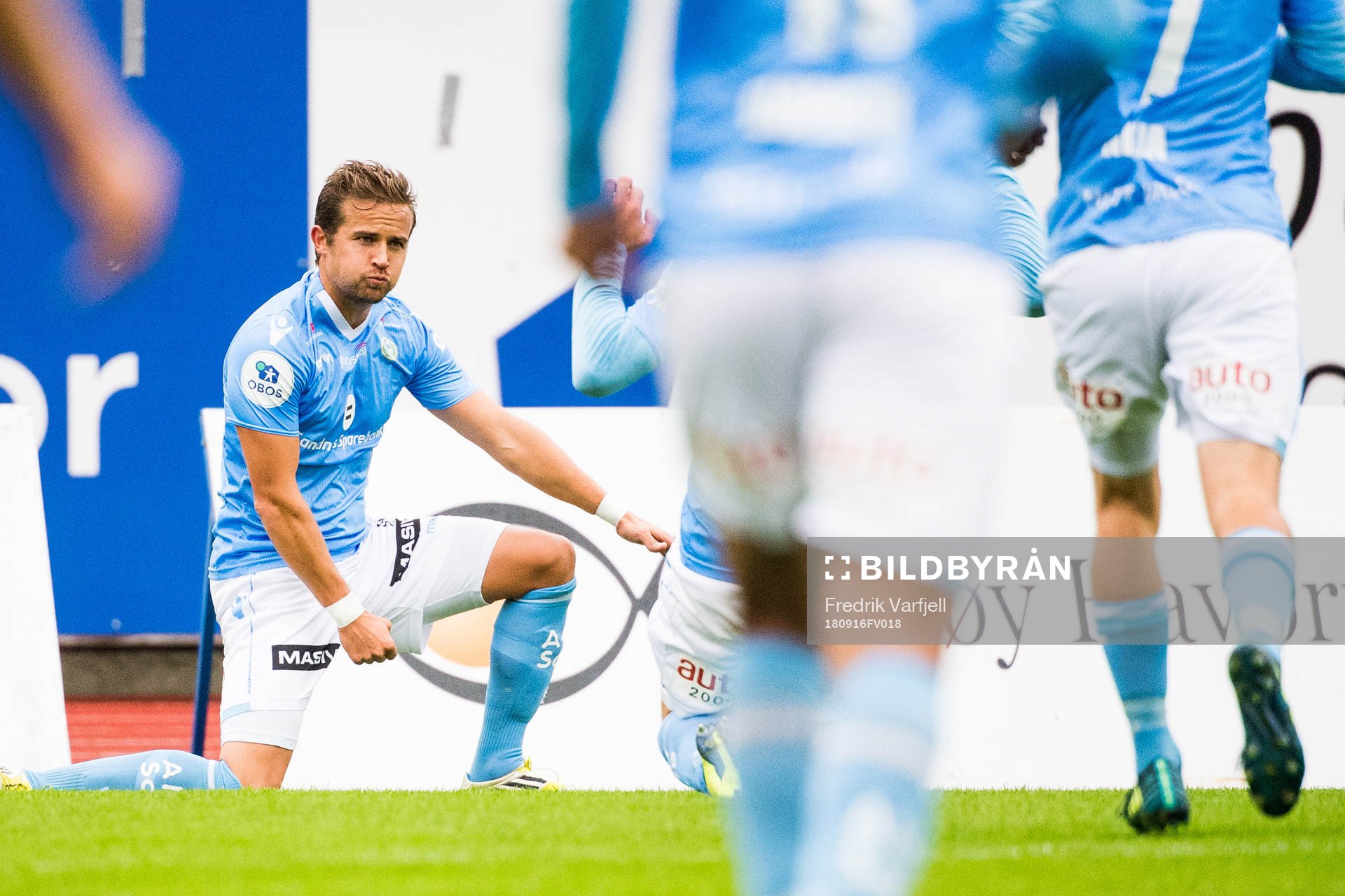 Bjørnar Holmvik of Sandnes Ulf celebrates