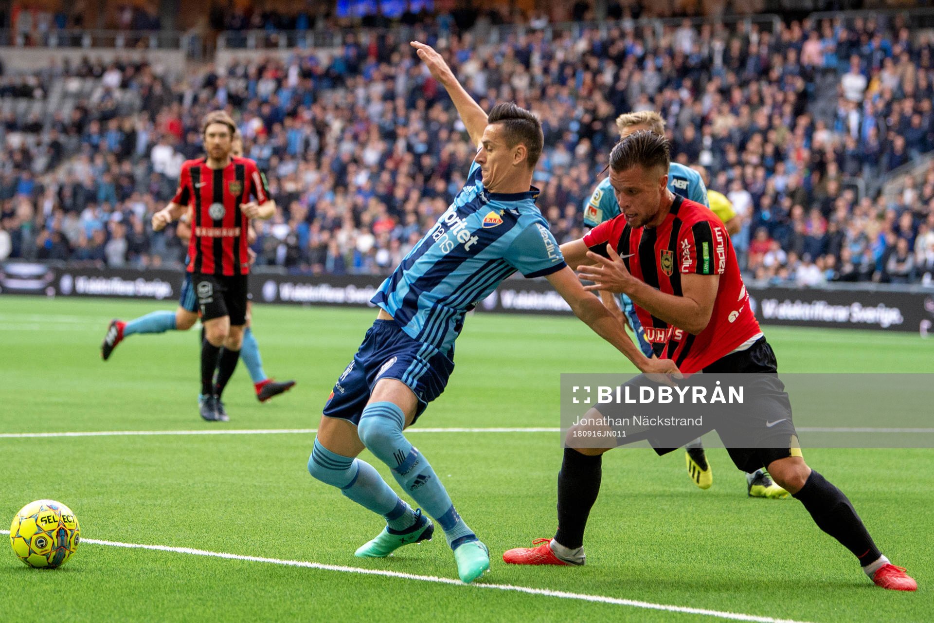 Djurgårdens Haris Radetinac och Brommapojkarnas Erik