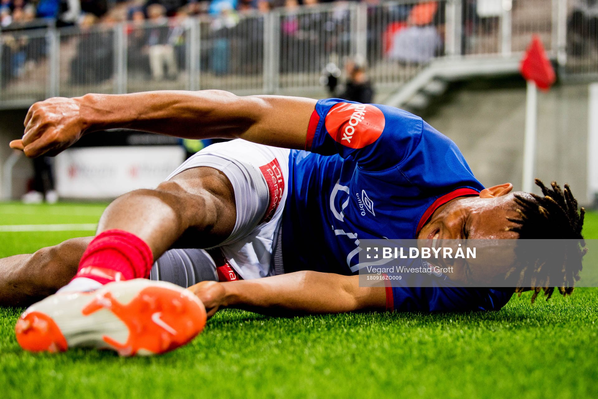 Chidera Ejuke of Vålerenga with an injury
