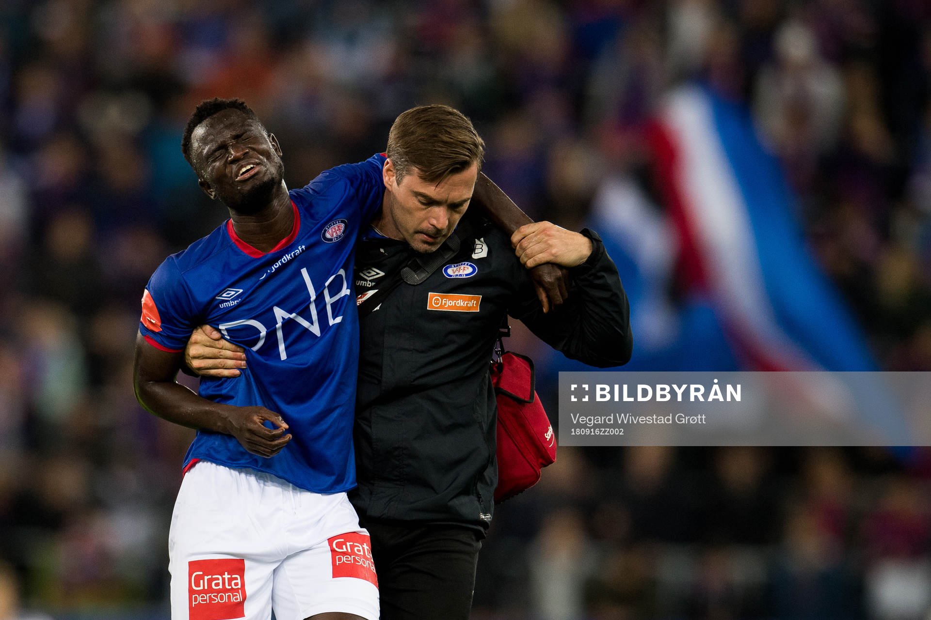Mohammed Abu of Vålerenga with an injury