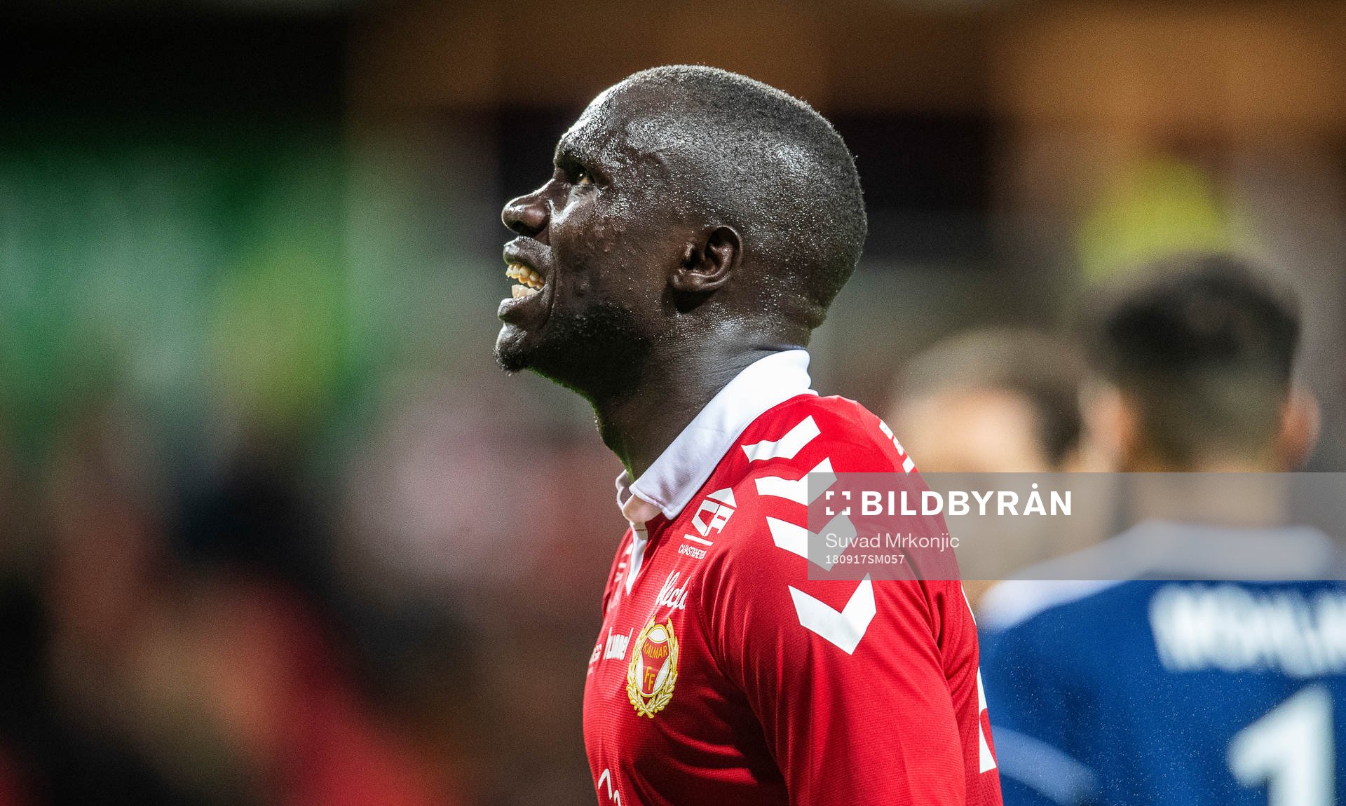 Kalmars Papa Alioune Diouf grimaserar