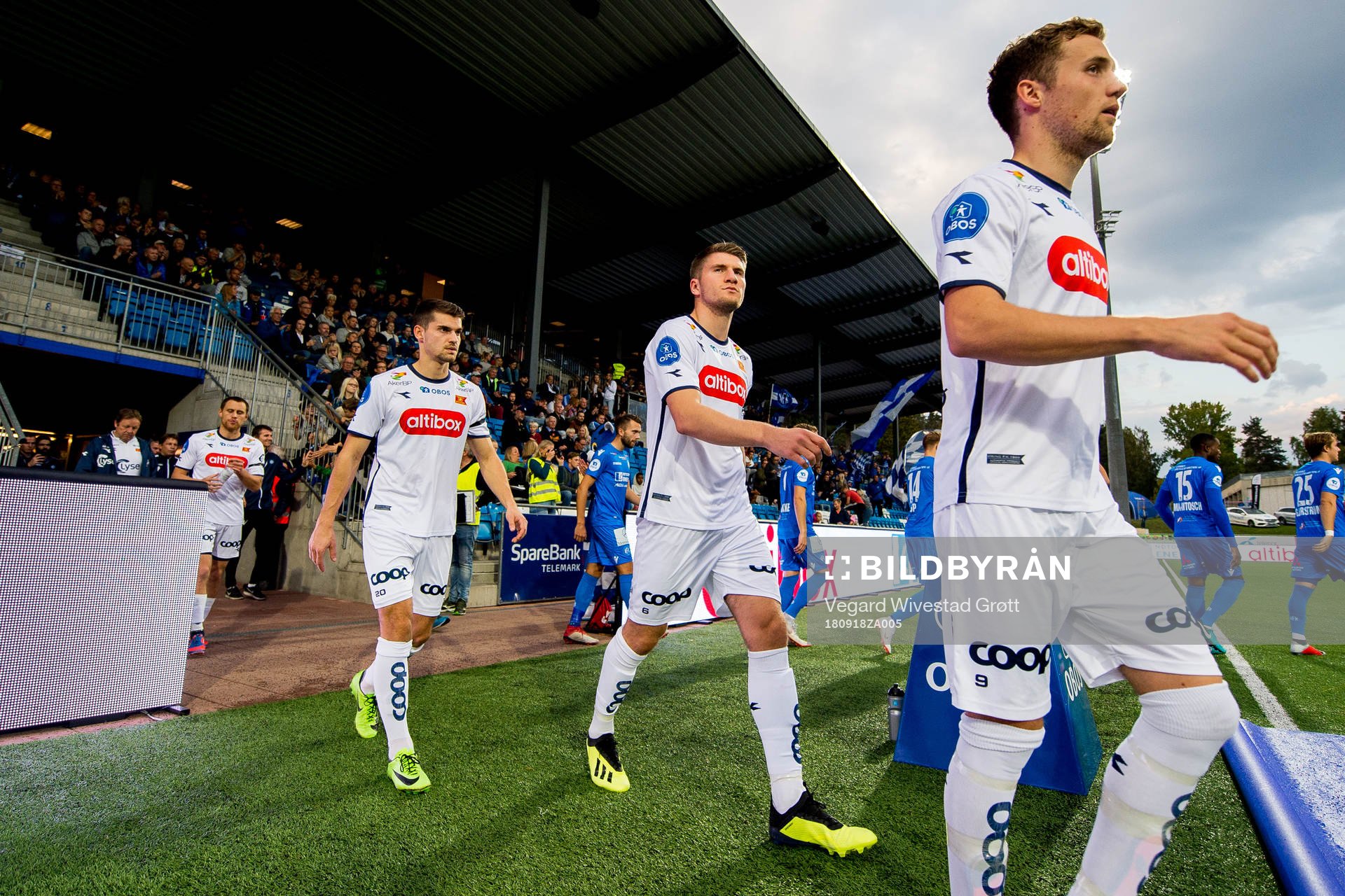 Axel Andresson of Viking enters the pitch
