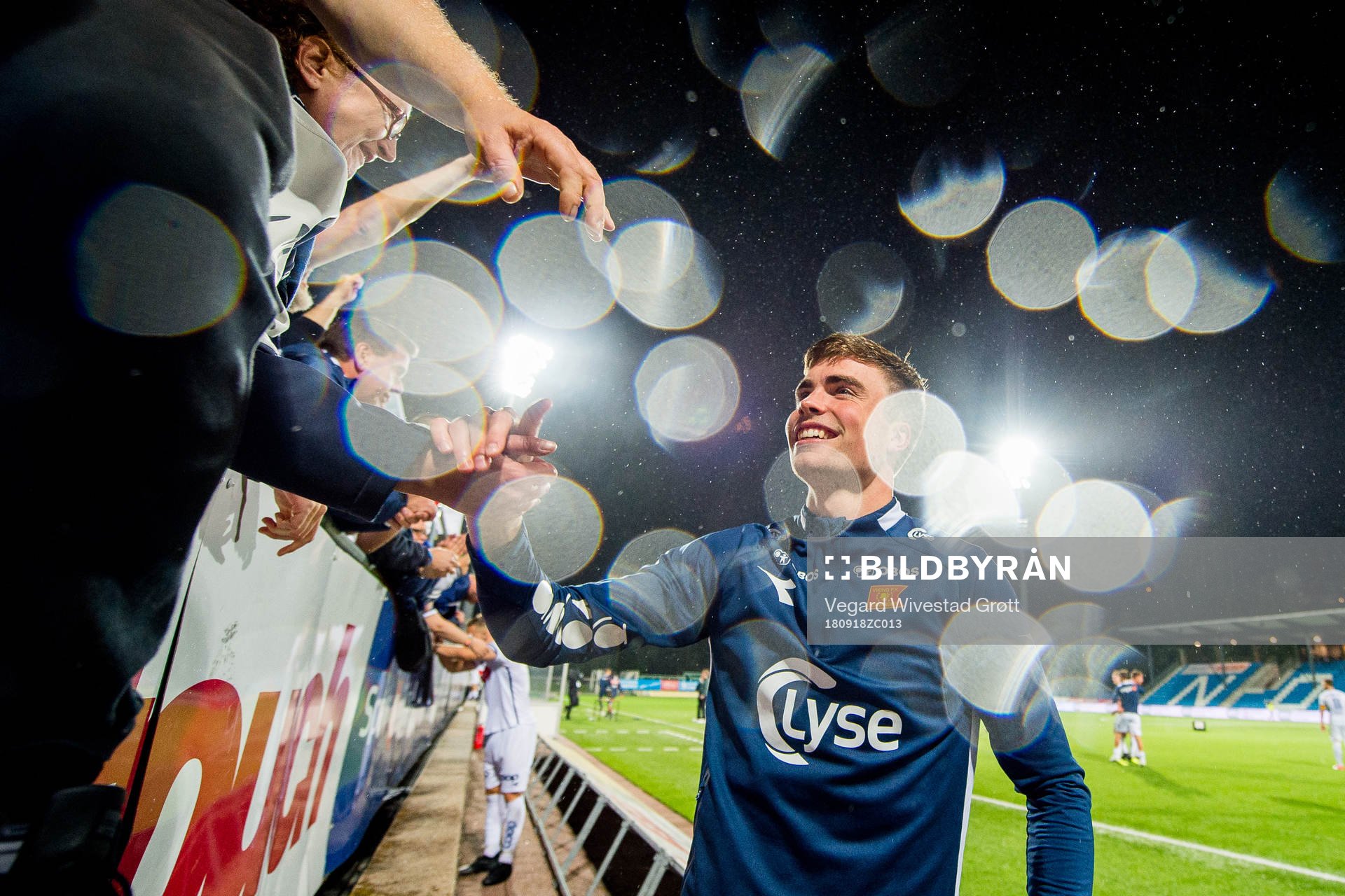 Sondre Flem Bjørshol of Viking celebrates