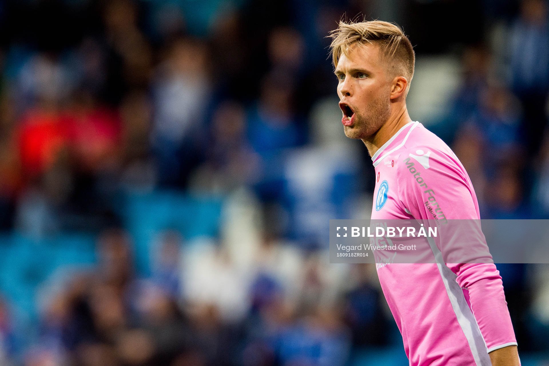Goalkeeper Nils Jonathan Johansson of Notodden during the OBOS-ligaen match between Notodden and Viking on September 18, 2018 in Notodden.