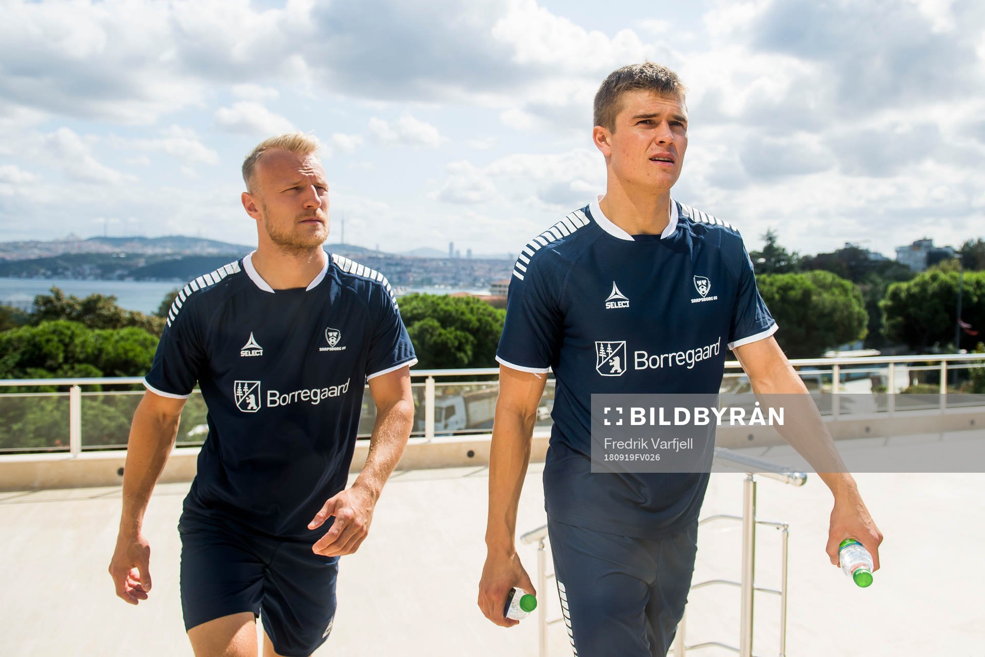 Goalkeeper Aslak Falch and Bjørn Inge Utvik of Sarpsborg 08