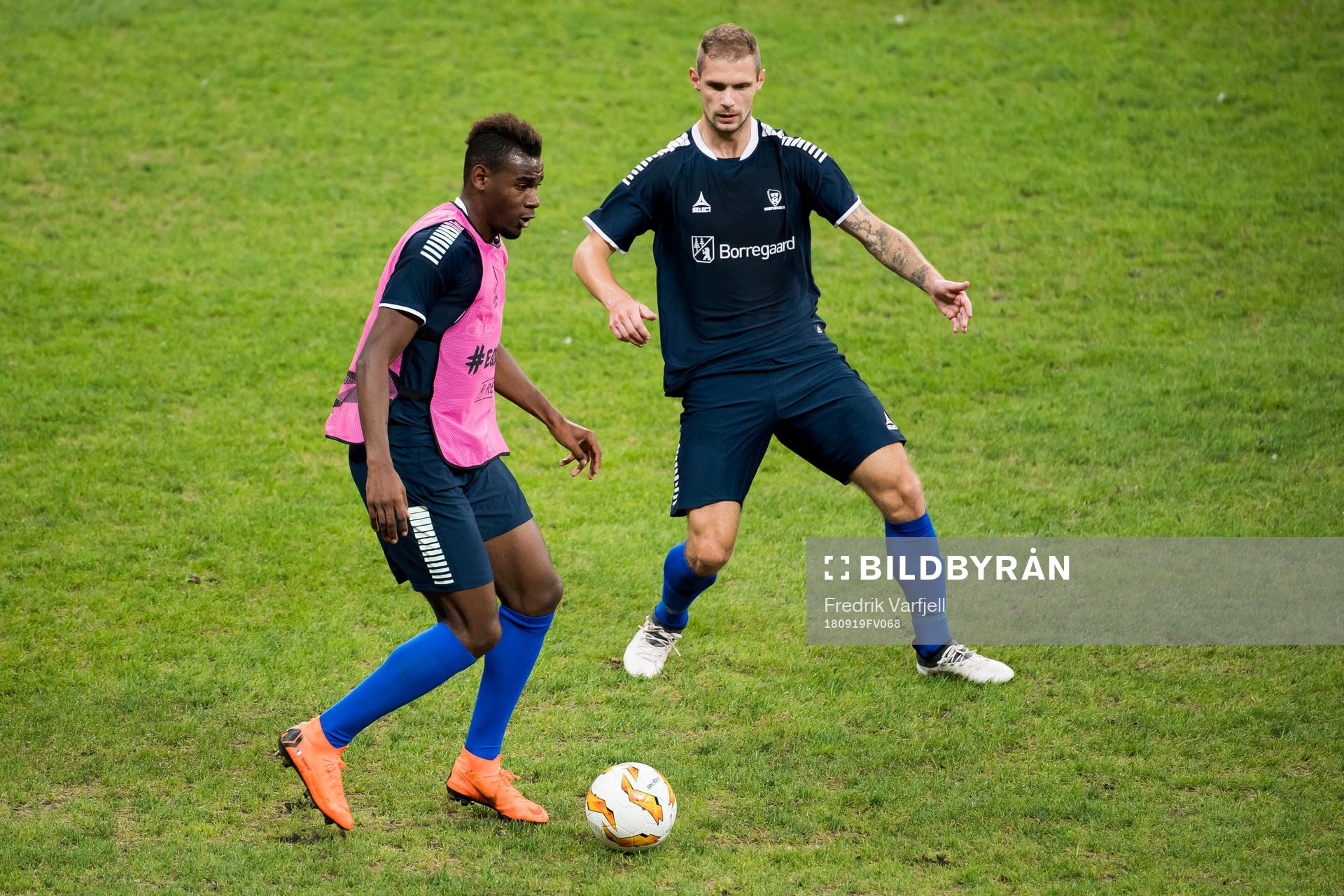 Rashad Muhammed and Joackim Jørgensen of Sarpsborg 08 during a training session ahead of the Europa league match between Besiktas and Sarpsborg 08 on September 19, 2018 in Istanbul.