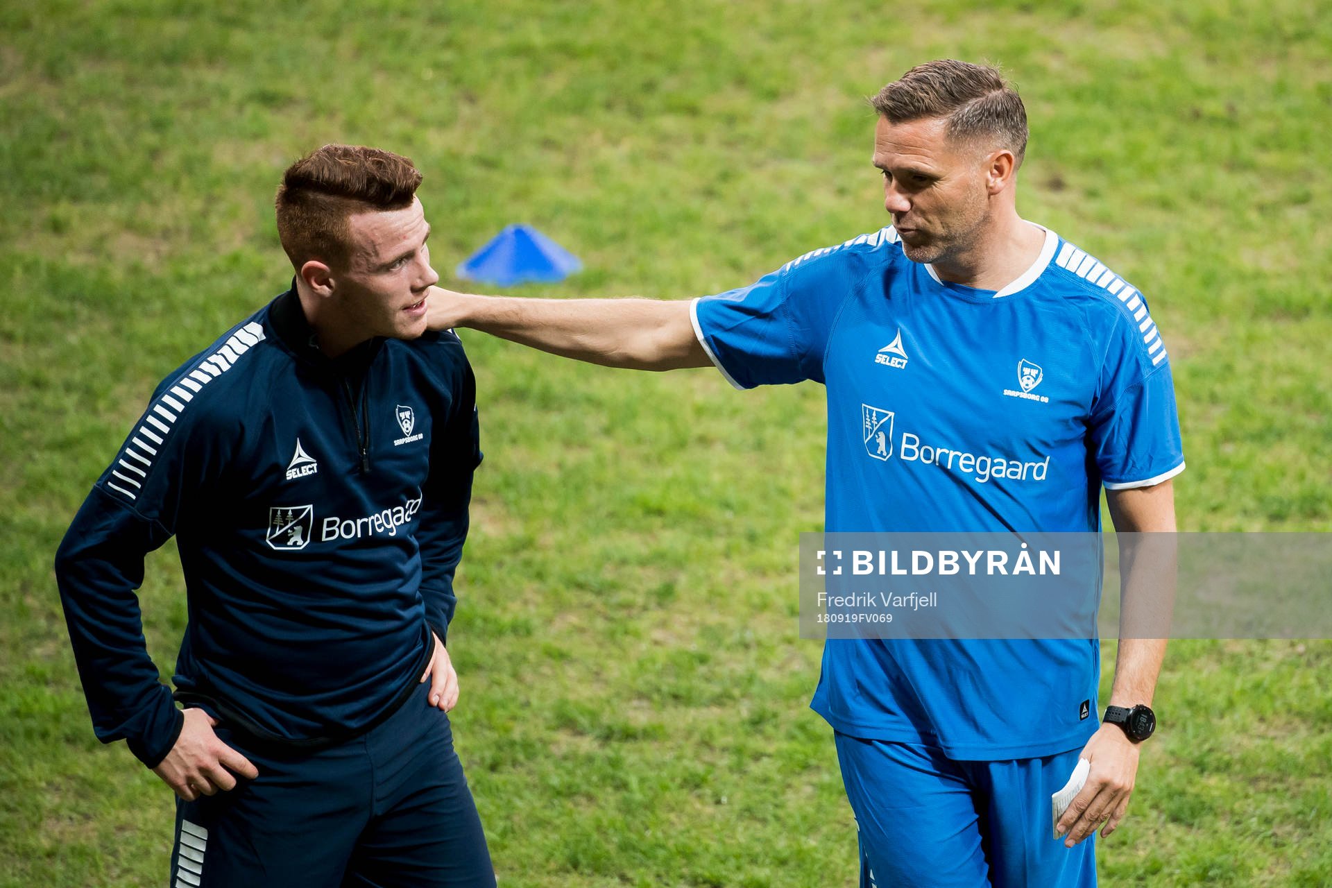 Tobias Heintz of Sarpsborg 08 and Tom Freddy Aune,