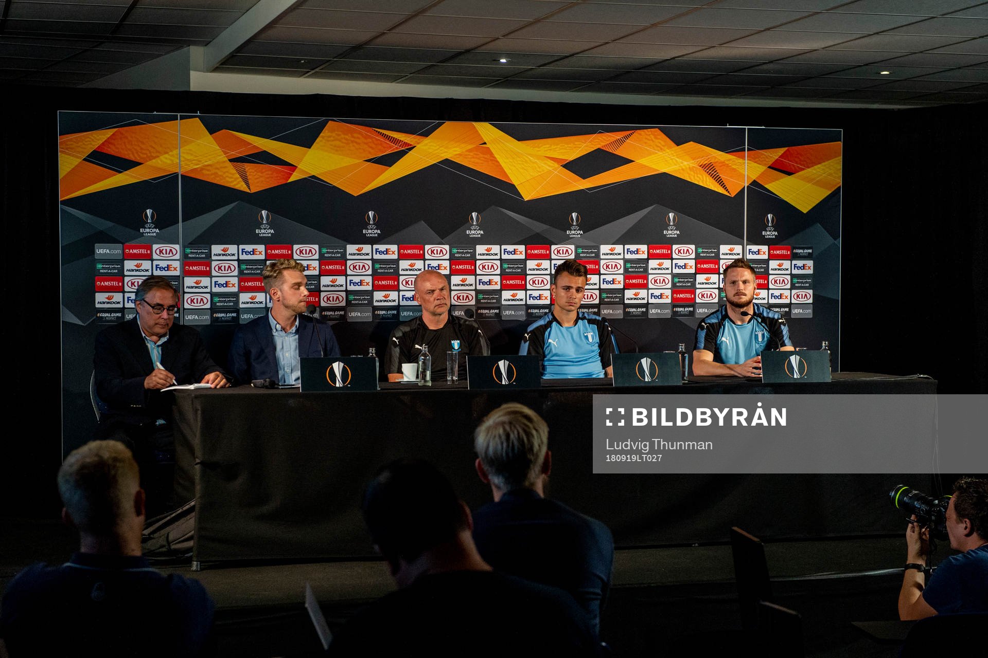Press officer Fredrik Stjernström, Lasse Nielsen and