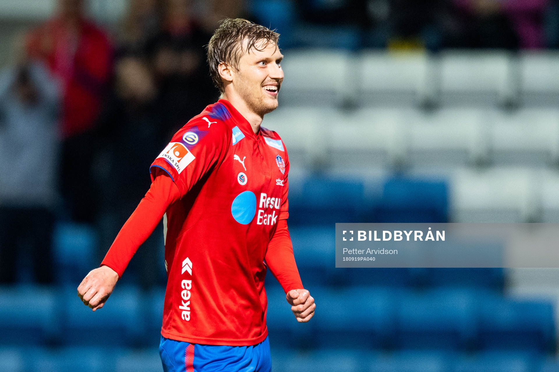 Helsingborgs Andri Runar  Bjarnason jublar