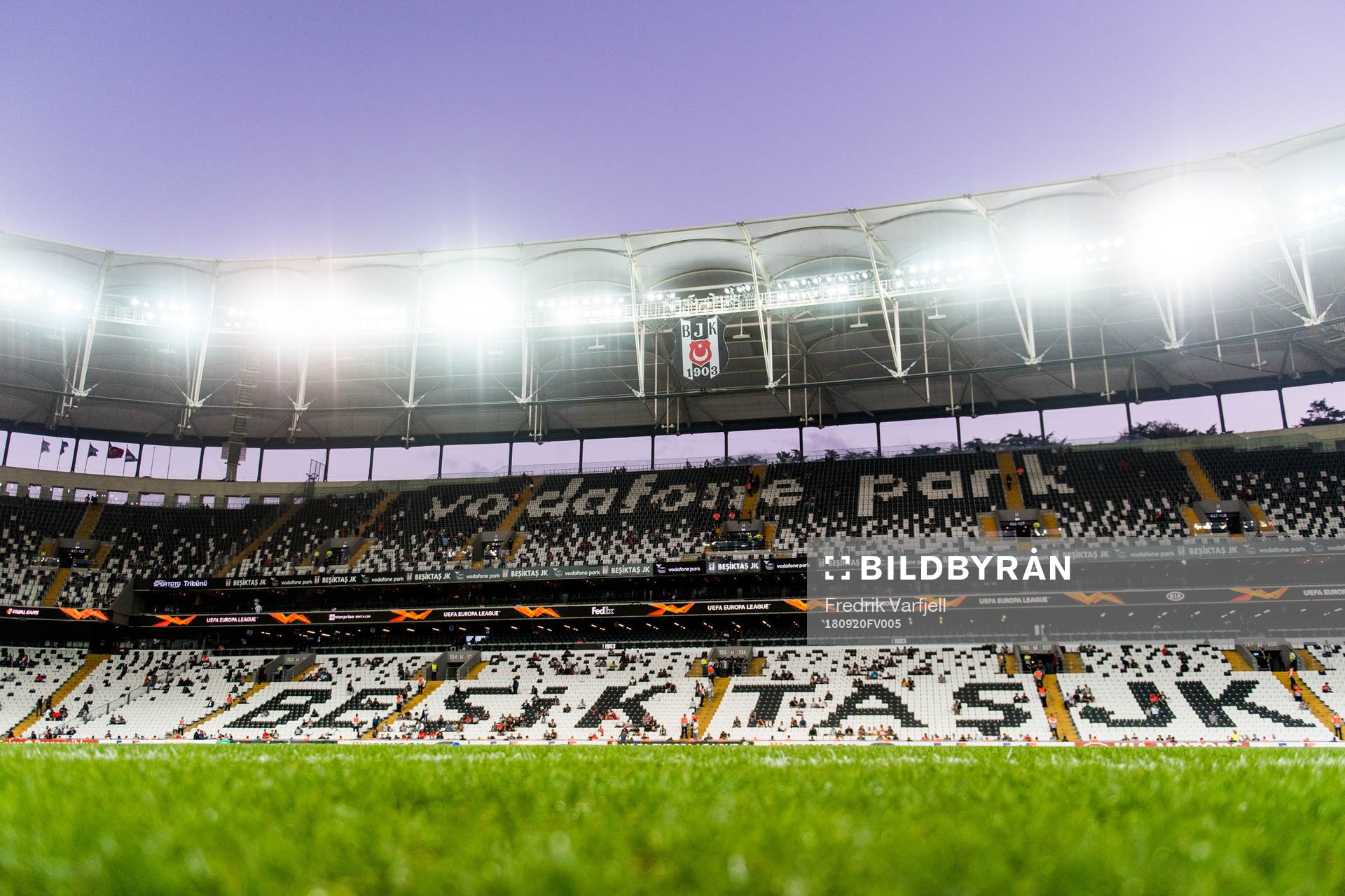 General view of Vodafone Park ahead of the Europa League match between Besiktas and Sarpsborg 08 on September 20, 2018 in Istanbul.