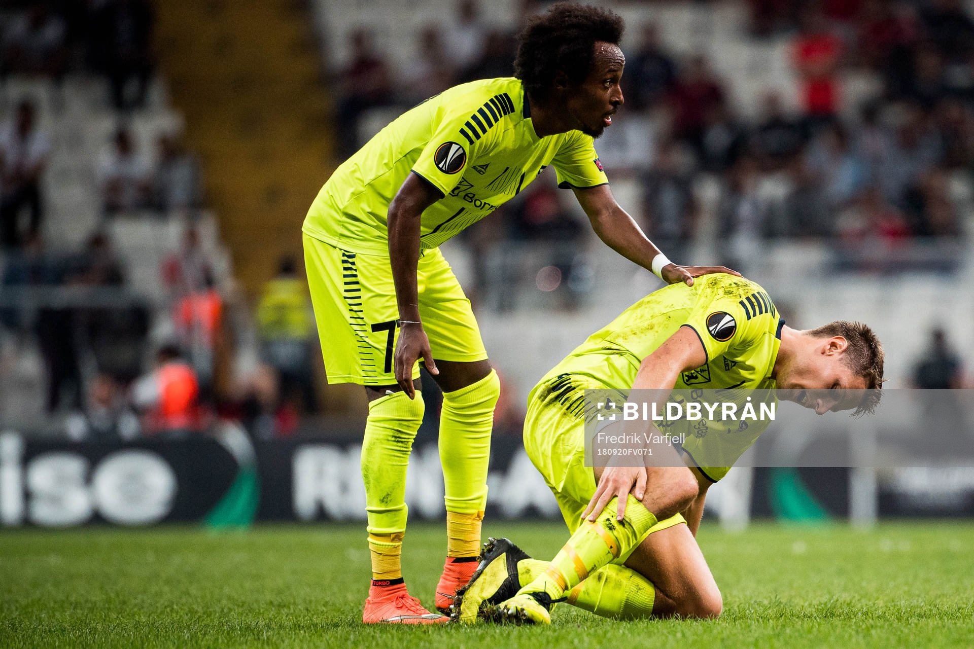 Kristoffer Zachariassen of Sarpsborg 08 with an injury