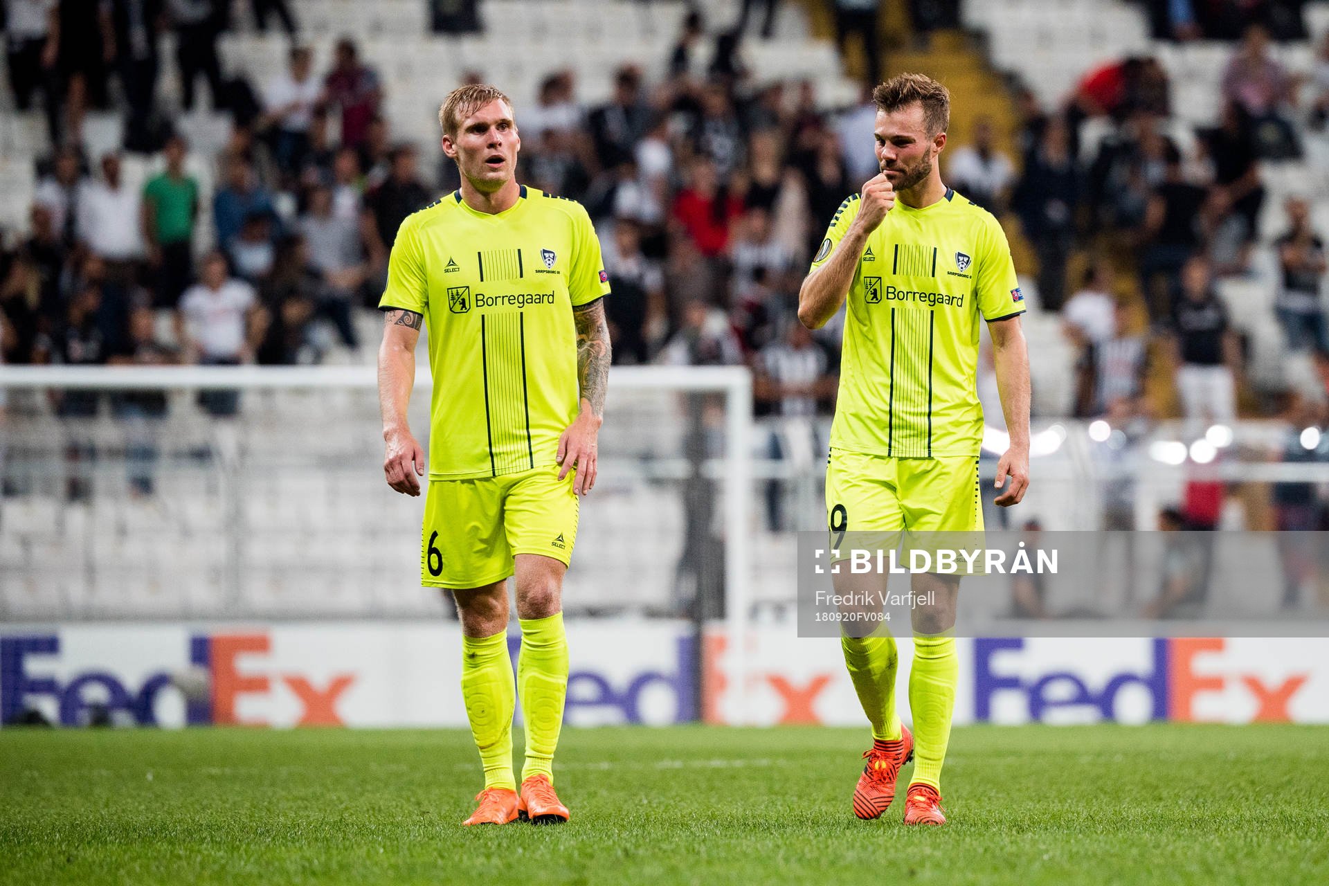 Joonas Tamm and Patrick Mortensen of Sarpsborg 08