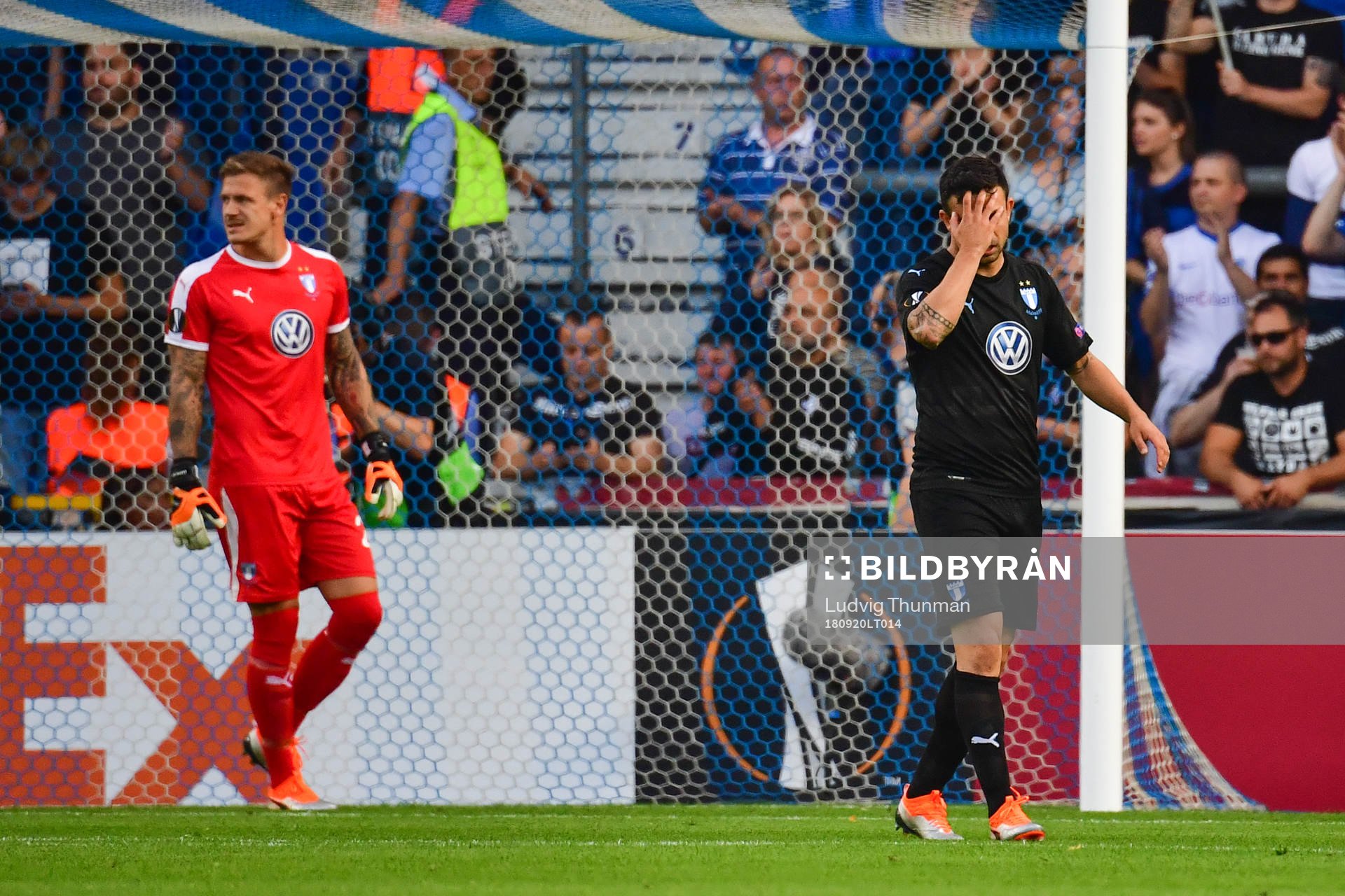 Behrang Safari of Malmö FF looks dejected