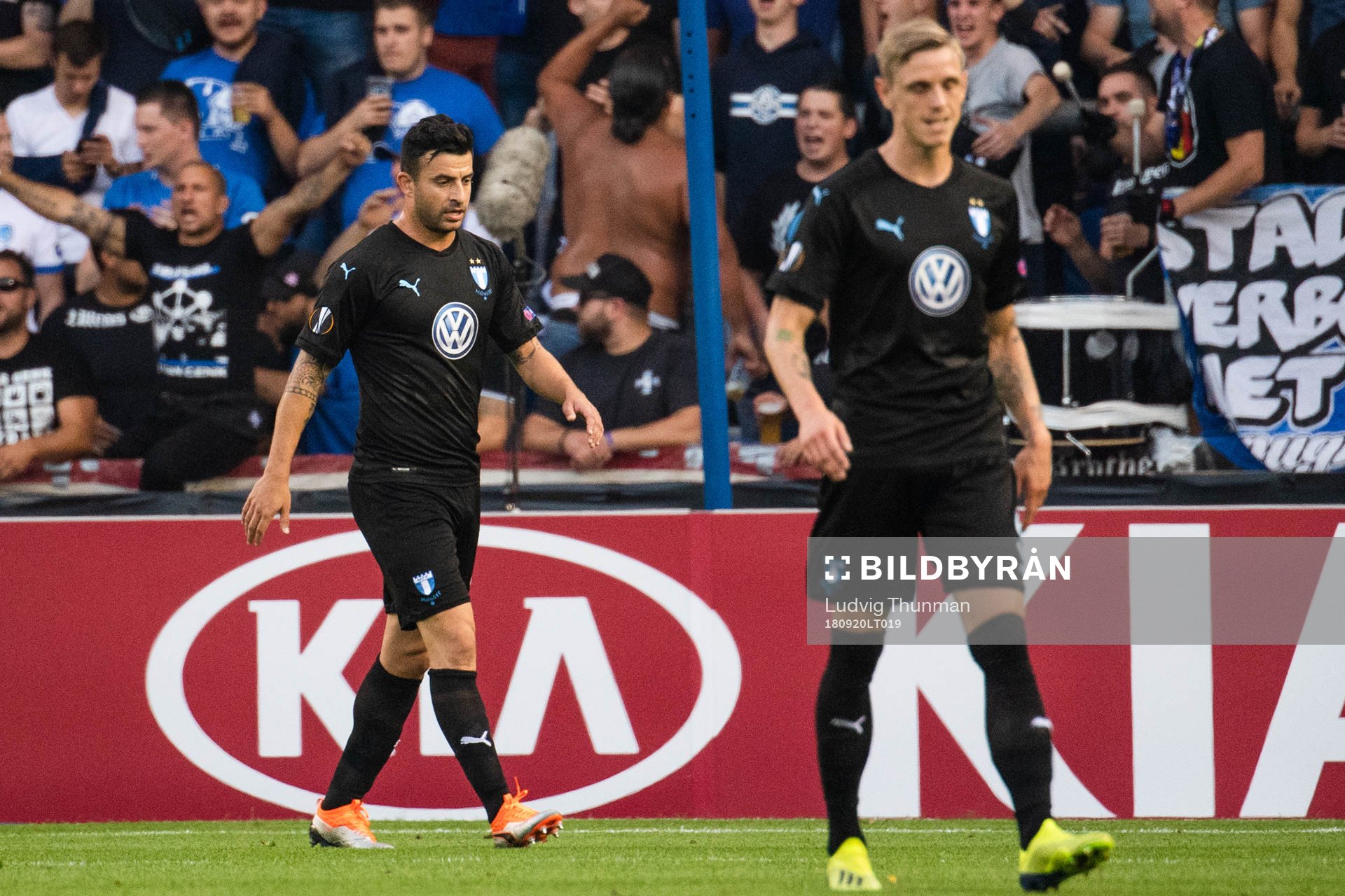 Behrang Safari and Sören Rieks of Malmö FF looks dejected
