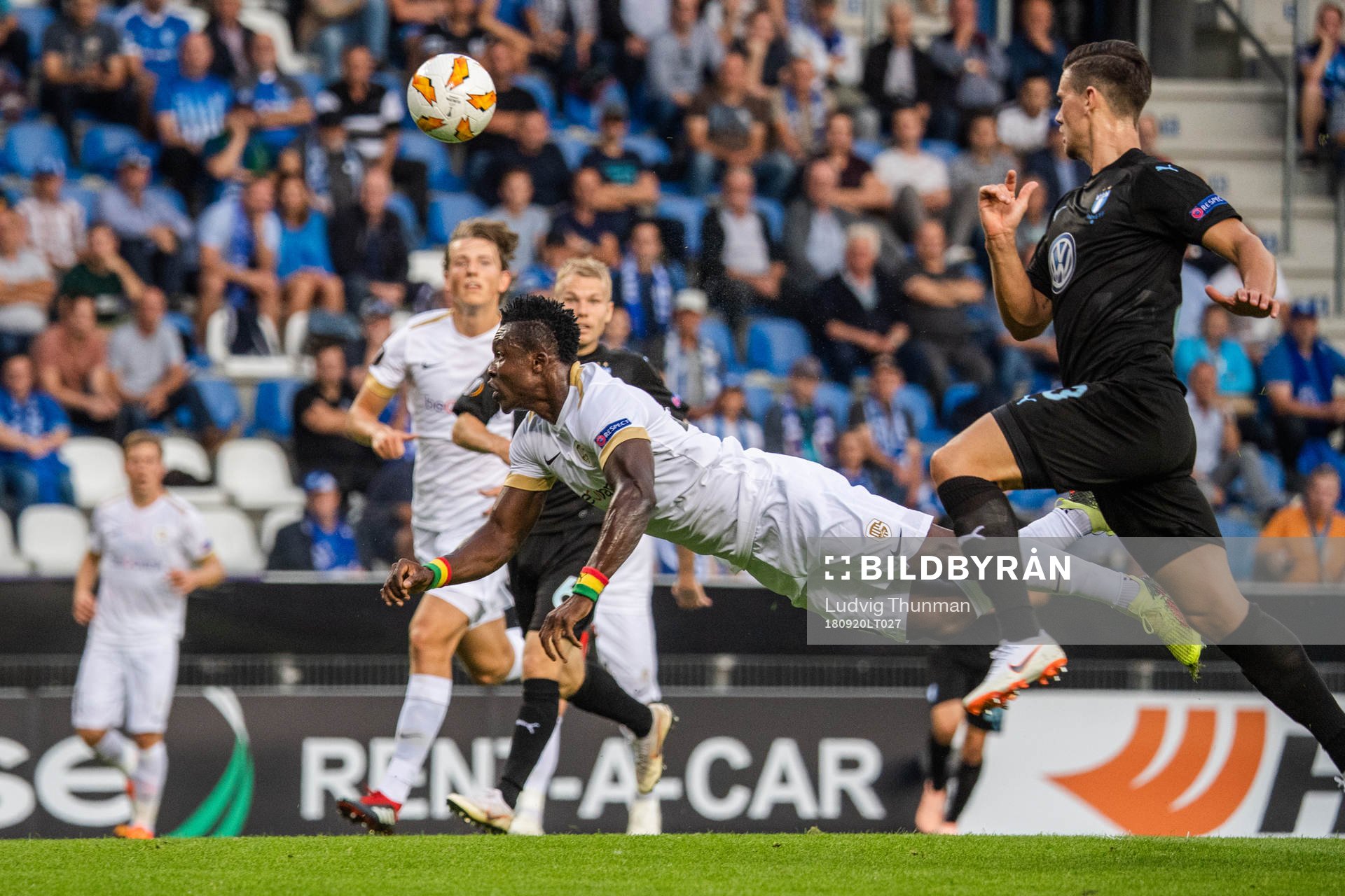 Joseph Aidoo of Genk and Marcus Antonsson of Malmö FF