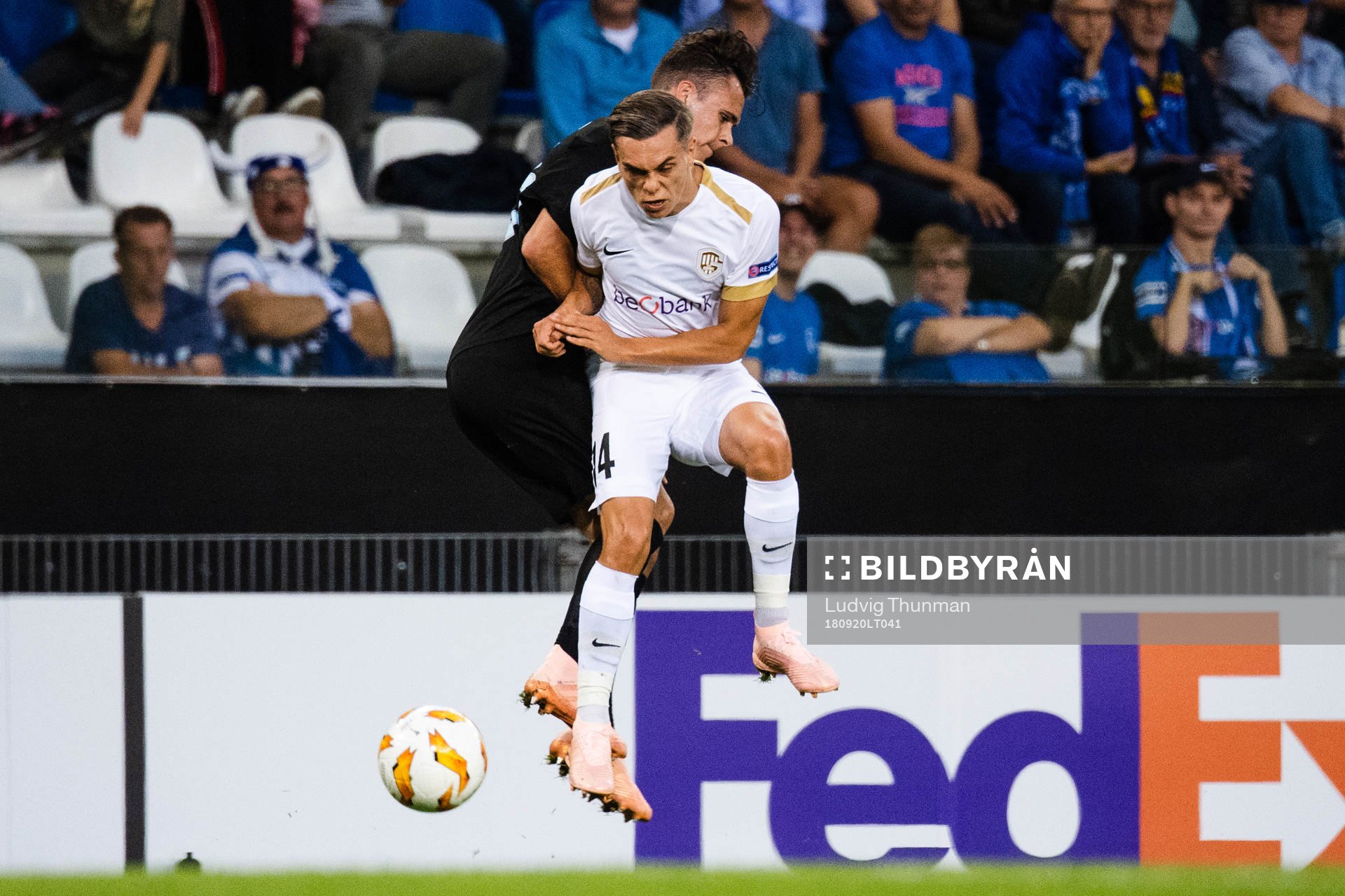 Andreas Vindheim of Malmö FF competes for the ball with