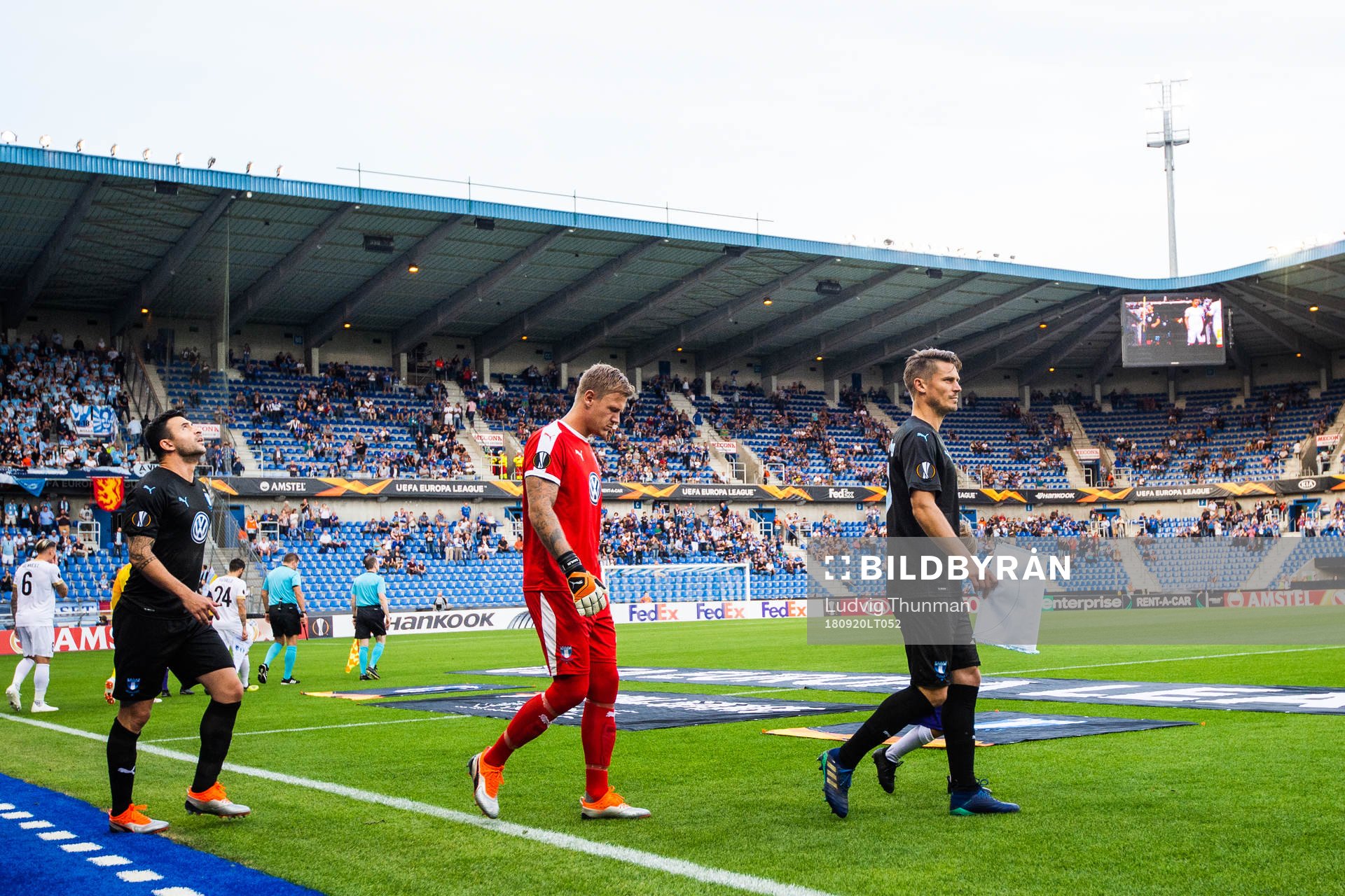 Behrang Safari, goalkeeper Johan Dahlin and Markus