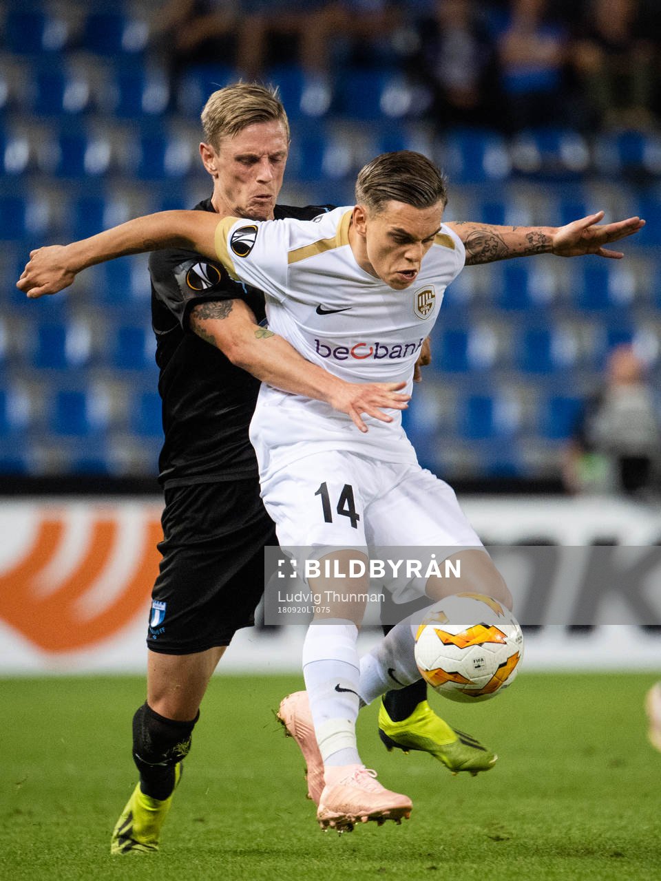 Sören Rieks of Malmö FF and Leandro Trossard of Genk