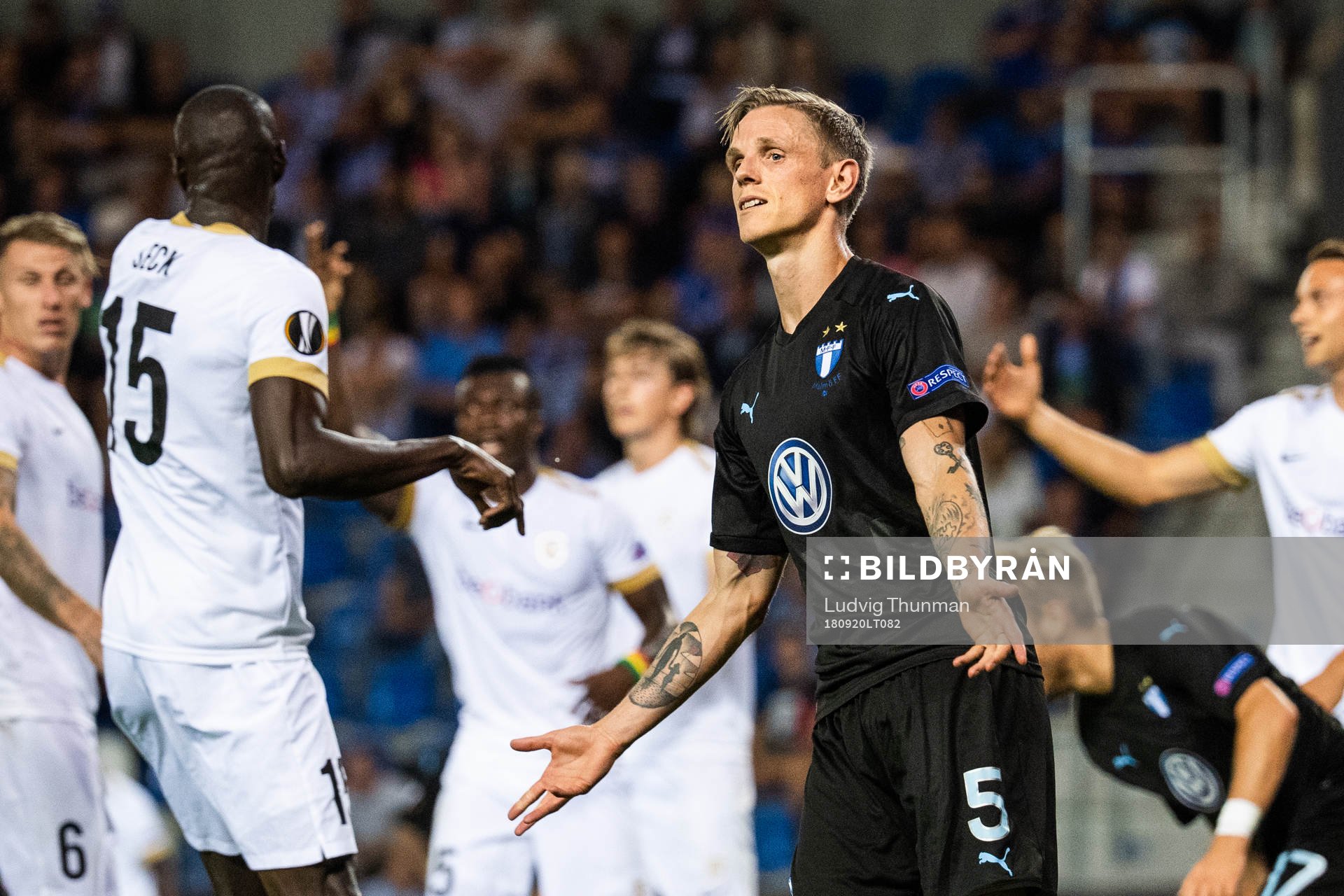 Sören Rieks of Malmö FF looks dejected