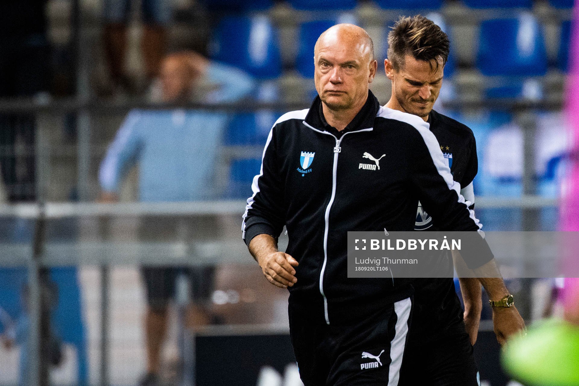 Head coach Uwe Rösler and Markus Rosenberg of Malmö FF