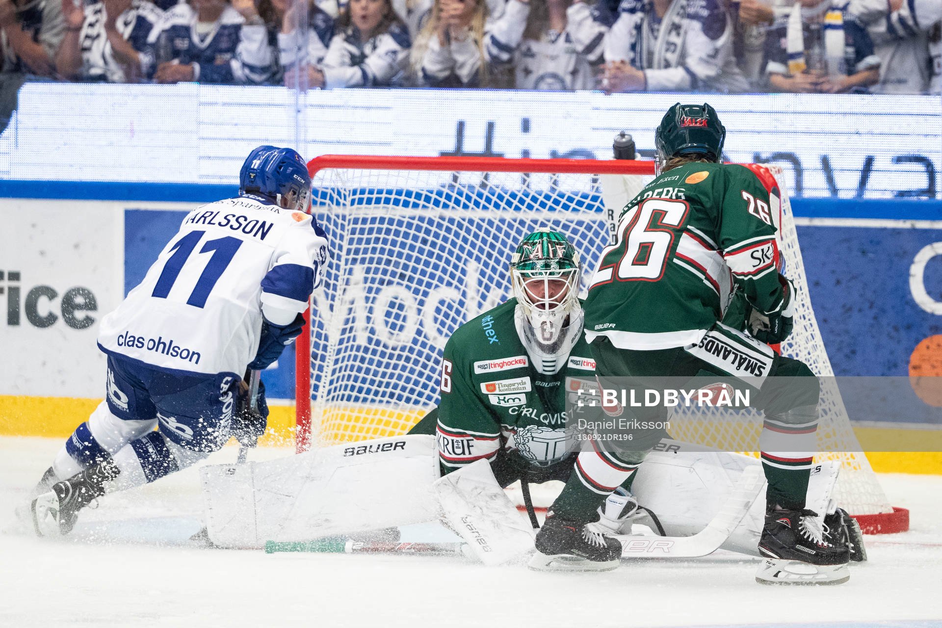 Tingsryds målvakt Tex Williamsson  och Leksands Martin
