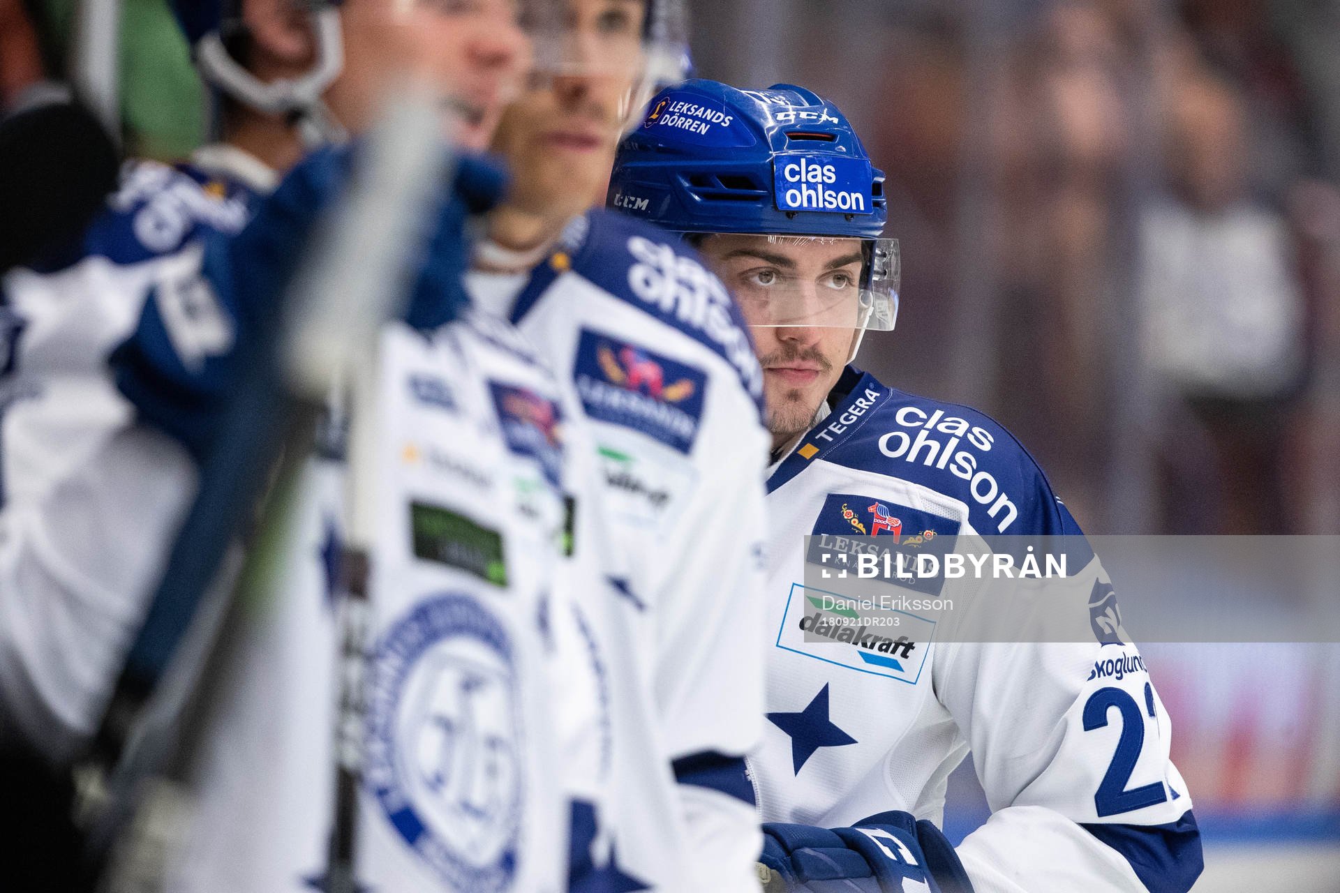 Leksands Erik Aterius  i ishockeymatchen i