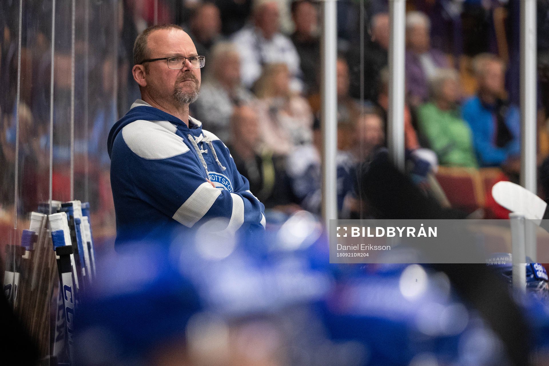 Leksands materialförvaltare Rob Flahiff  i ishockeymatchen