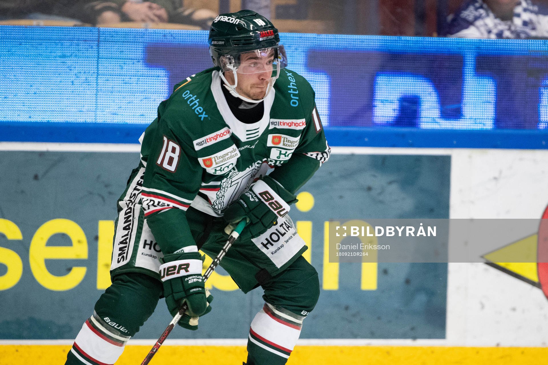 Tingsryds Max Novak  i ishockeymatchen i Hockeyallsvenskan