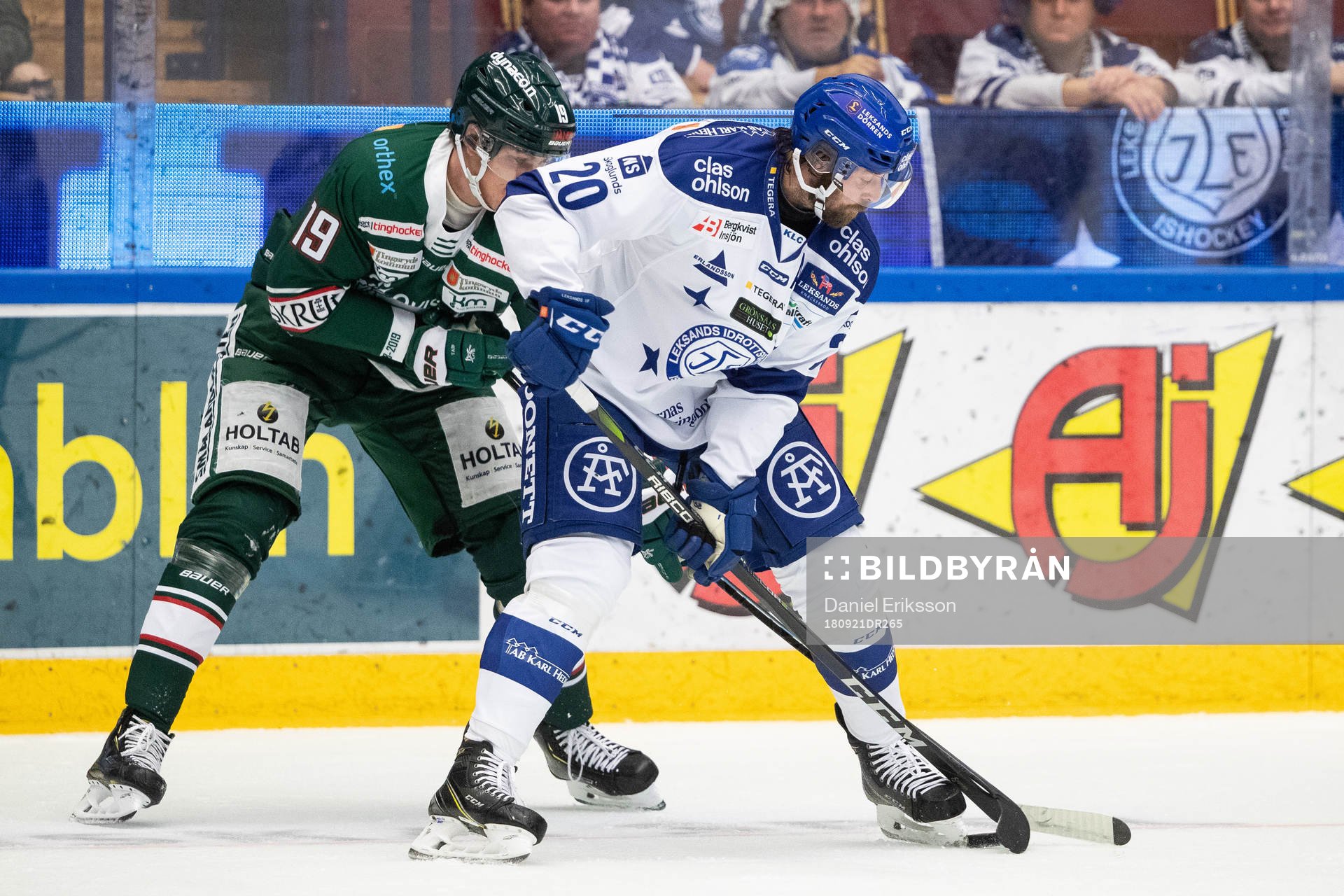 Tingsryds Gustav Olhaver och Leksands Mattias Karlsson  i