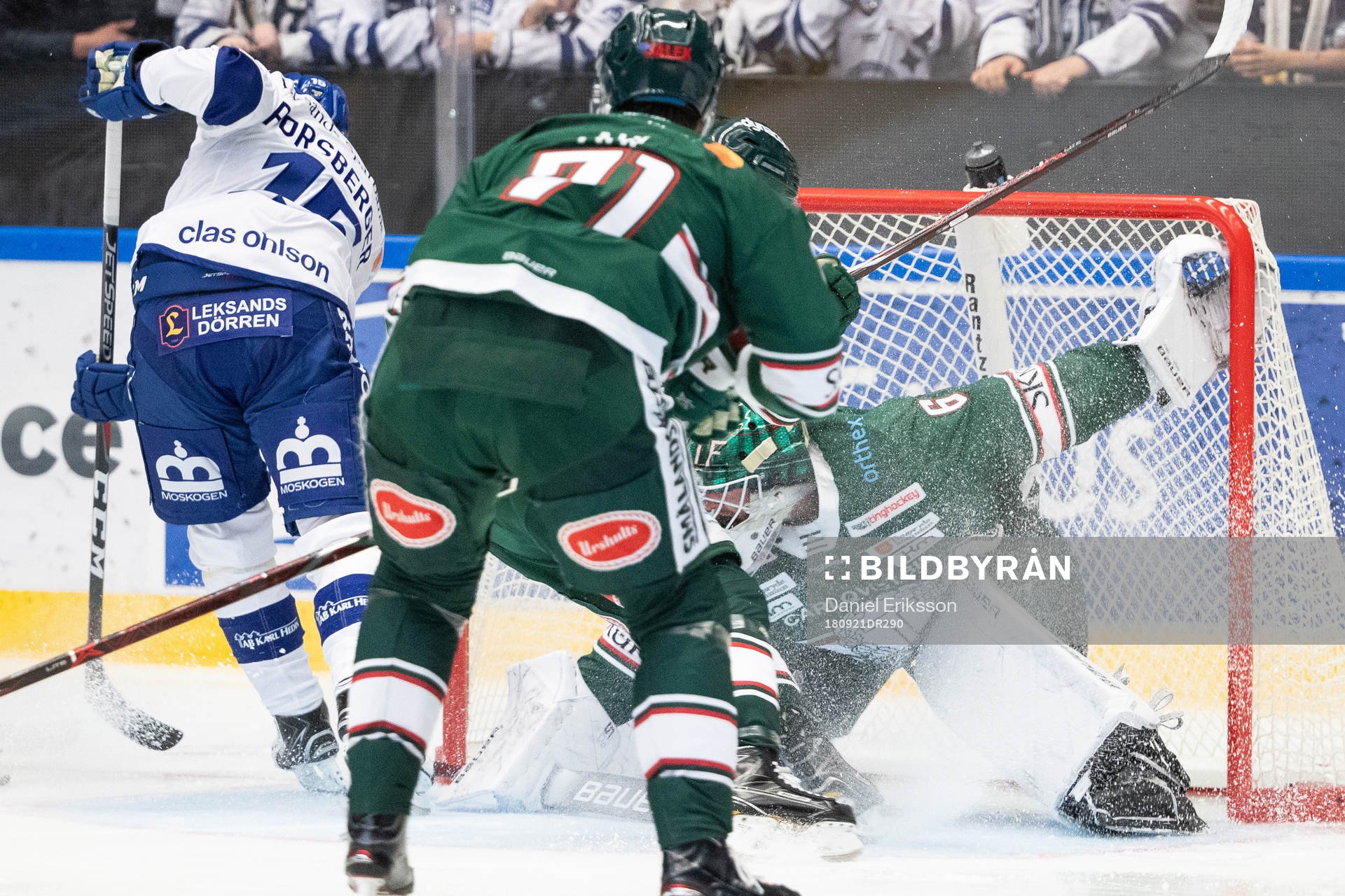 Chans för Leksands Johan Porsberger framför Tingsryds