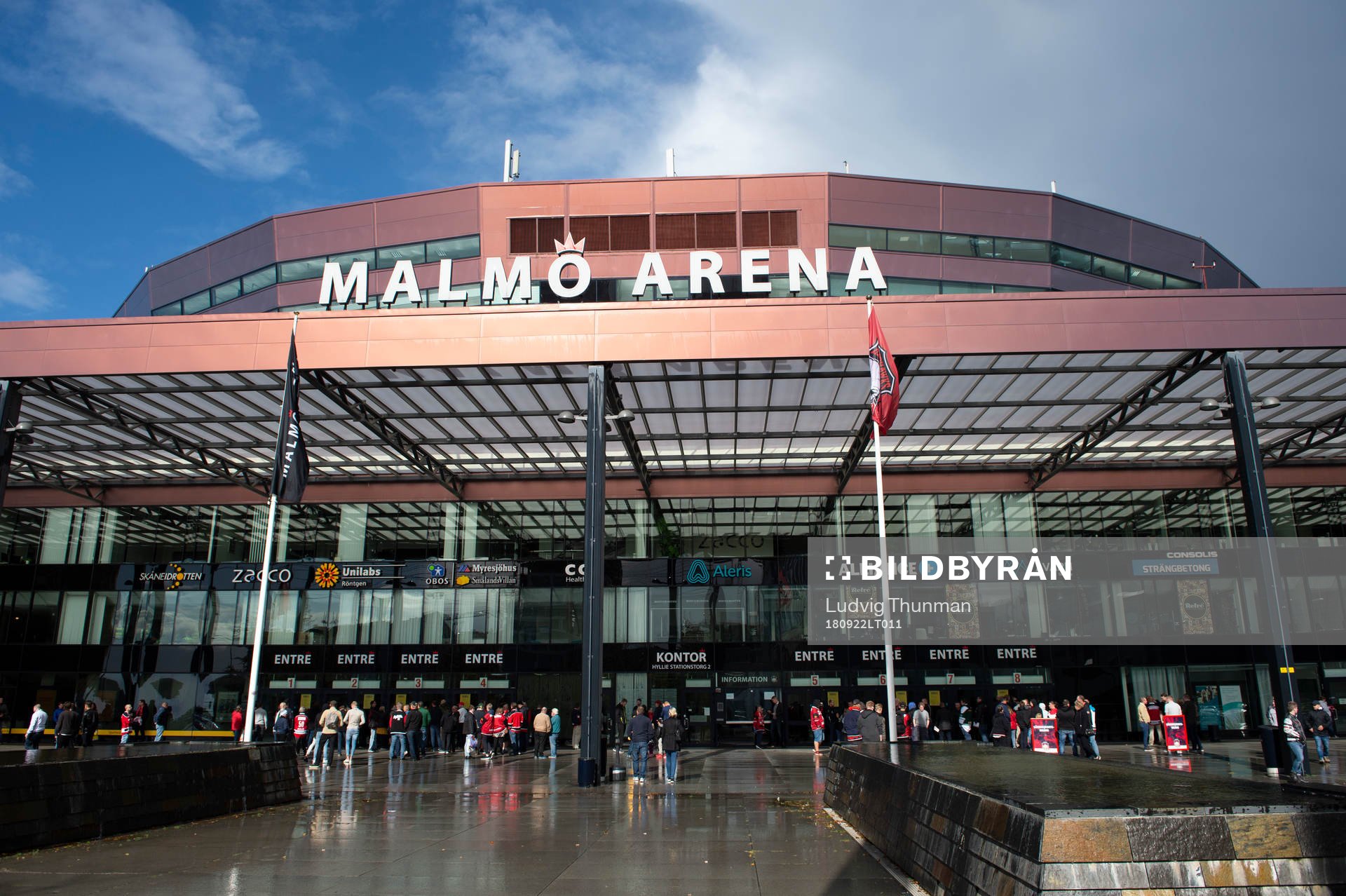 Exteriör över Malmö Arena