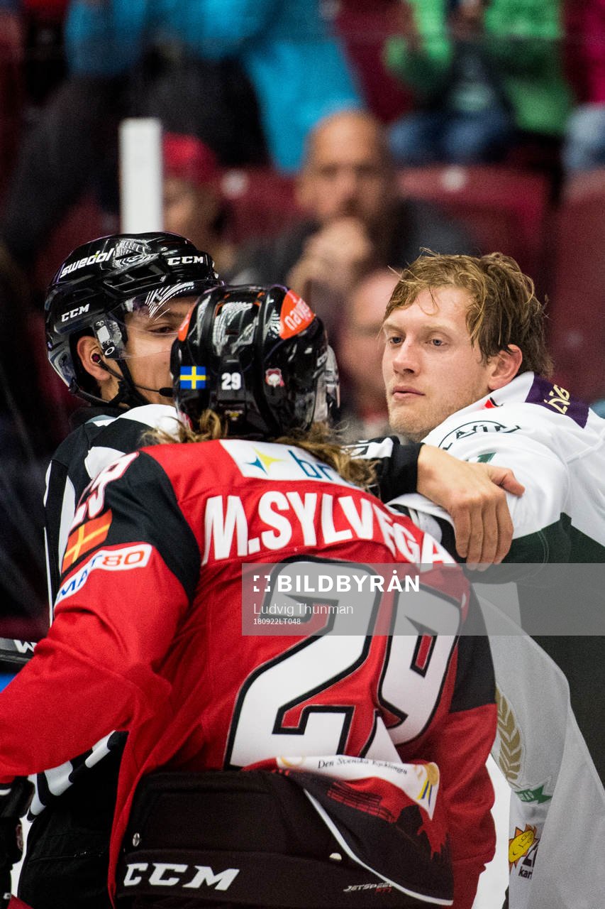 Färjestads Johan Ryno och Malmö Redhawks Marcus