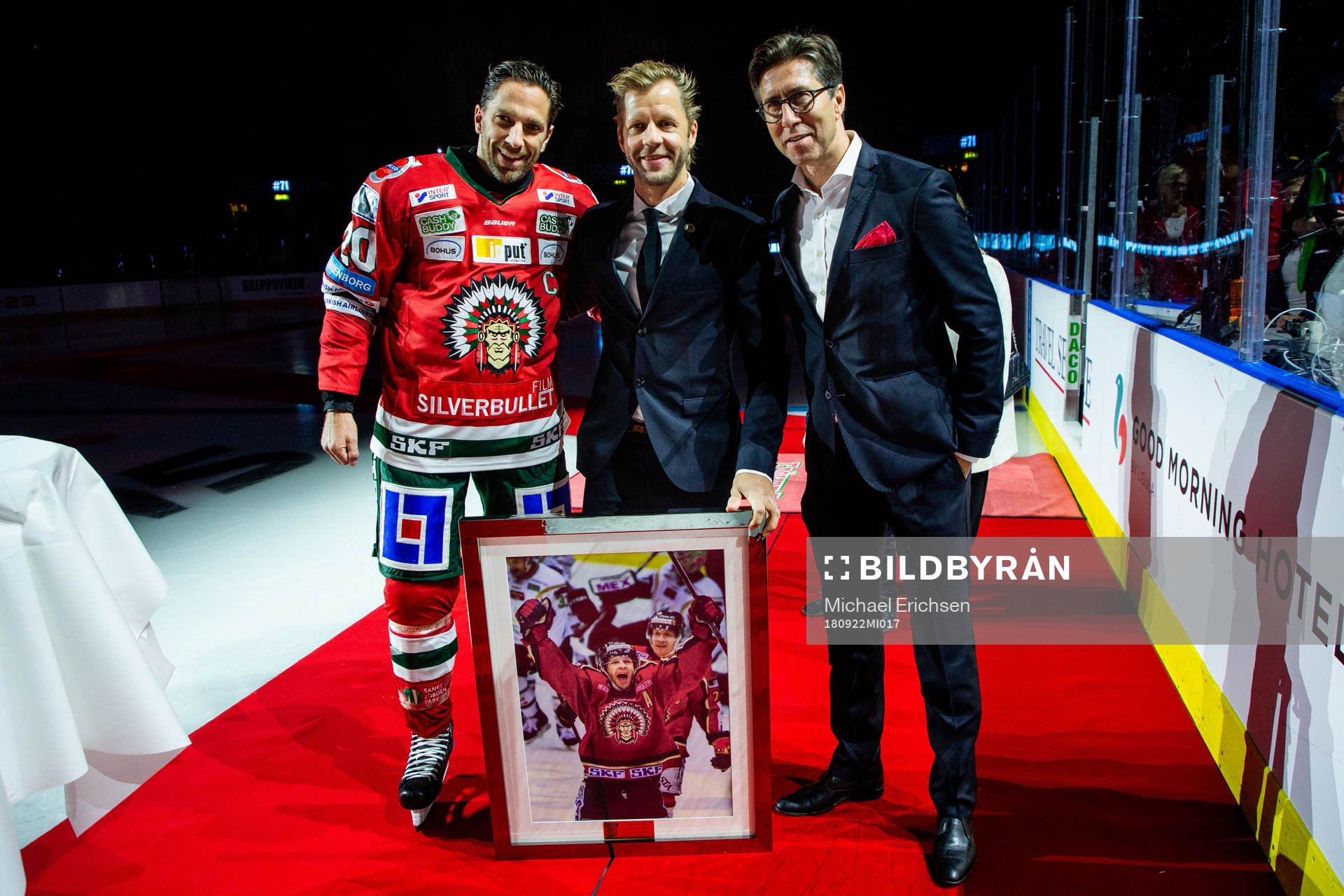 Frölundas Joel Lundqvist och klubbdirektör Christian