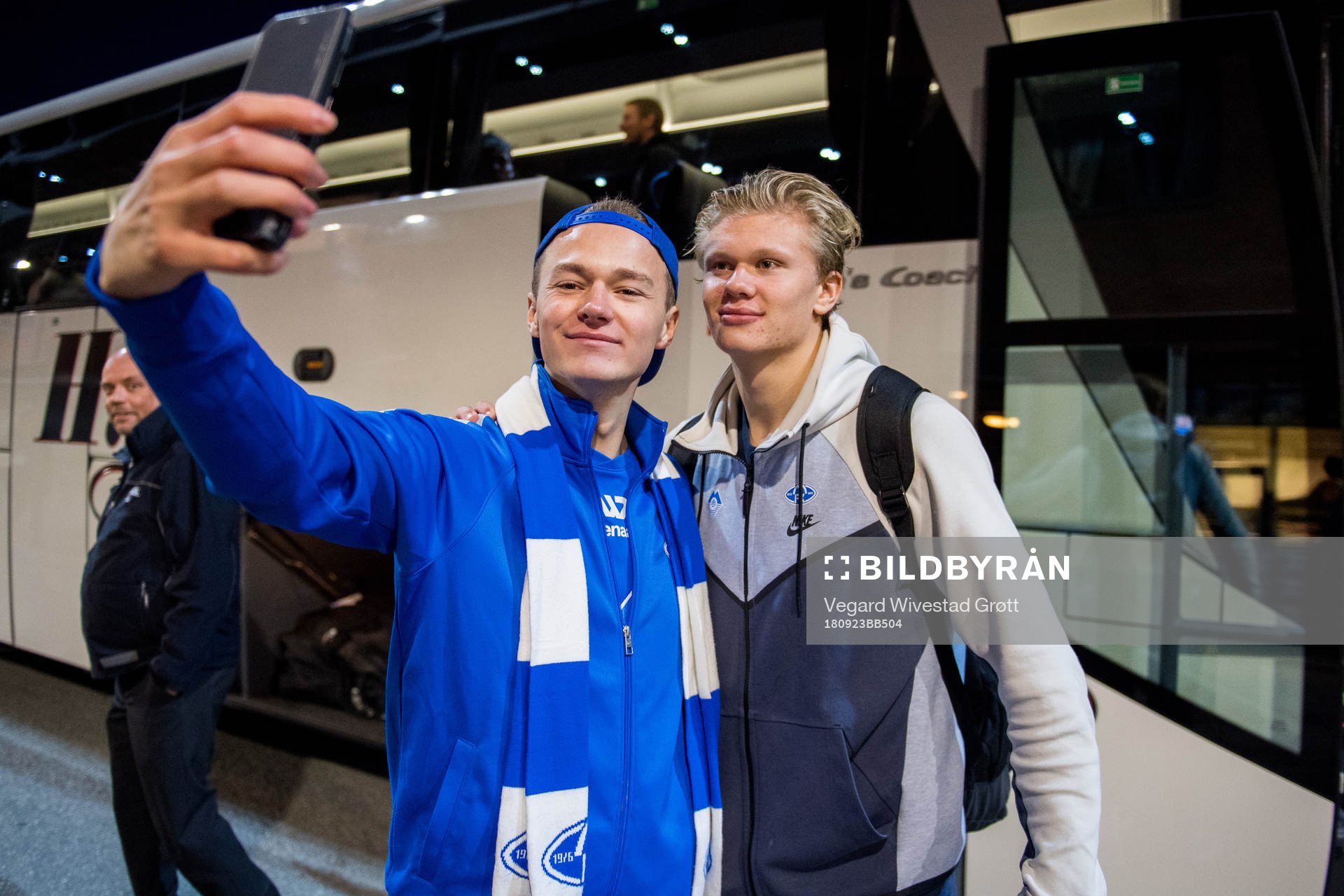 Erling Braut Håland of Molde takes a selfie with a