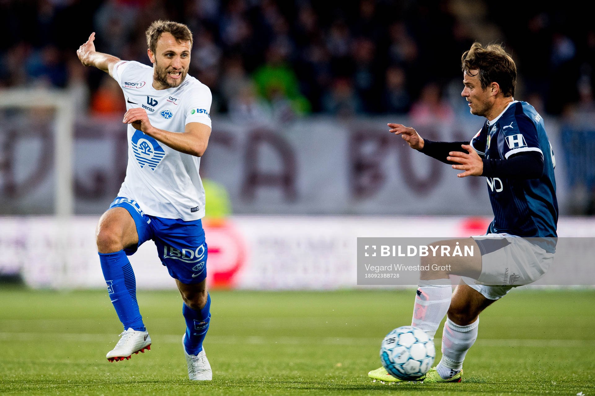 Magnus Eikrem of Molde and Henning Hauger of Strømsgodset