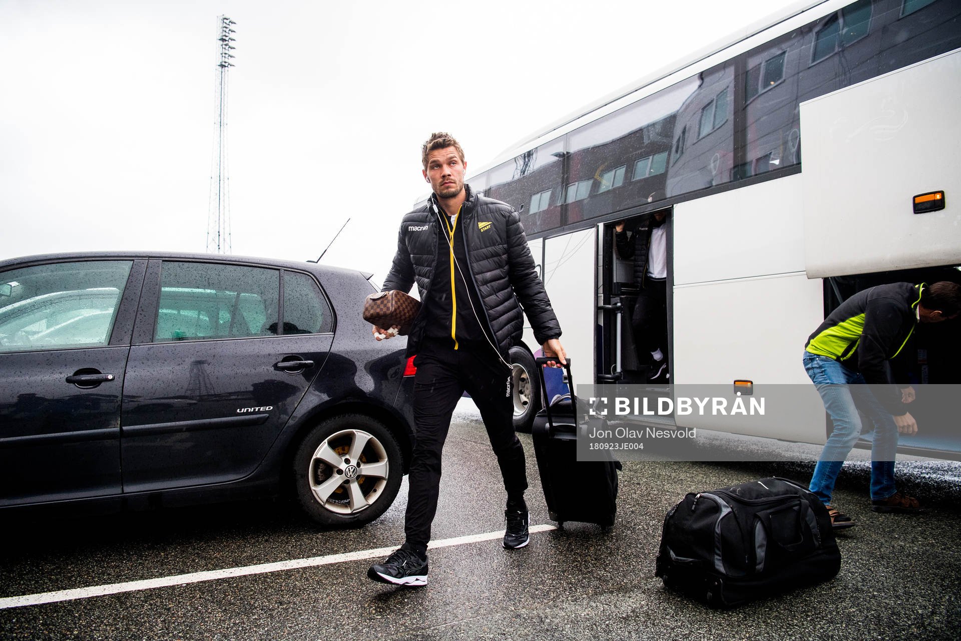 Goalkeeper Jonas Deumeland of Start arrives
