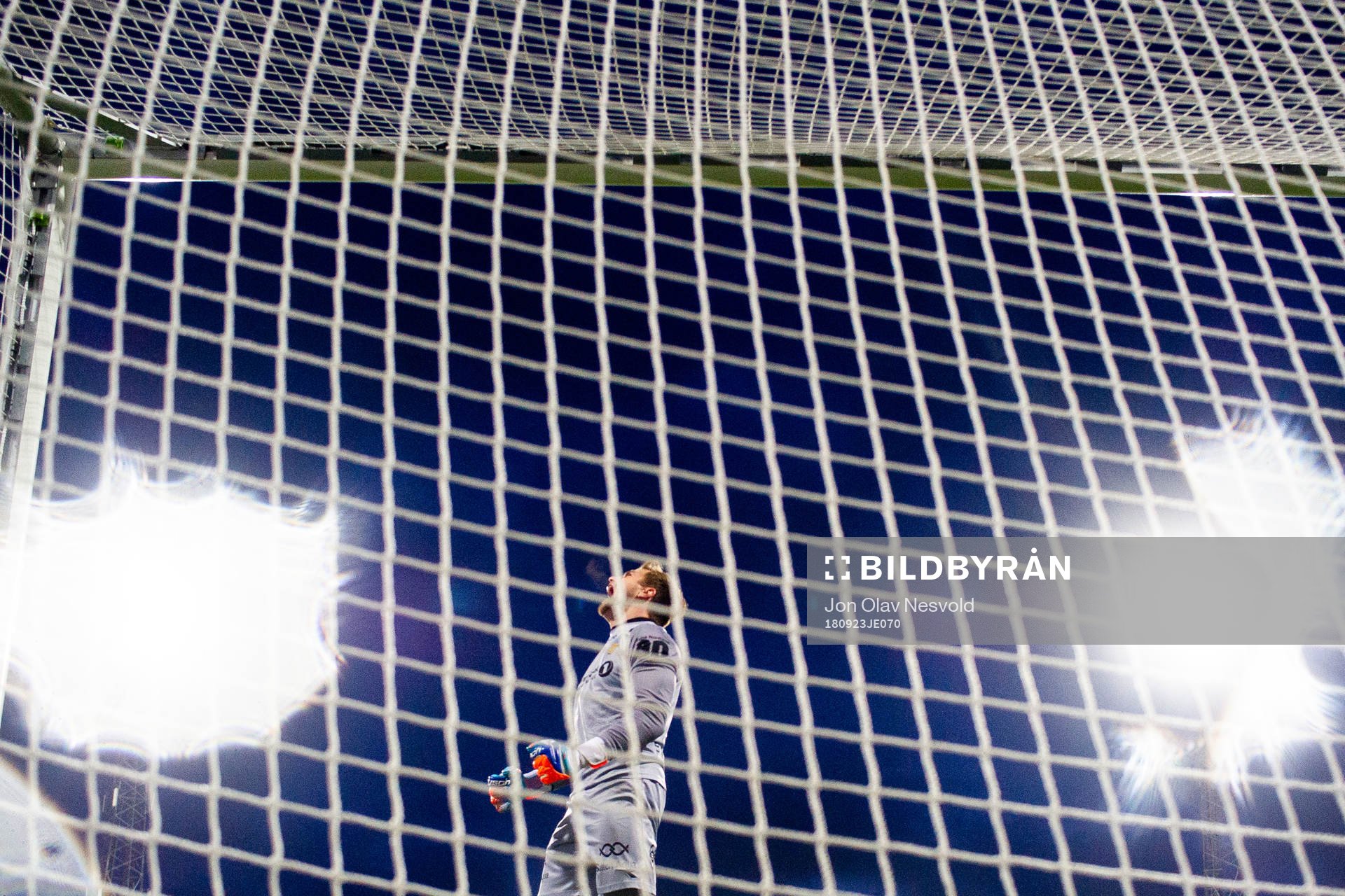 Goalkeeper Ricardo Friedrich of Bodø/Glimt reacts during the Eliteserien match between Bodø/Glimt and Start on September 23, 2018 in Bodø.