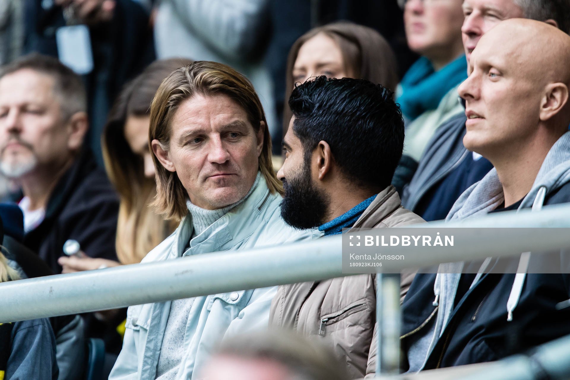 Fd AIK-spelare Patrick Englund på läktaren innan fotbollsmatchen i Allsvenskan mellan AIK och Hammarby den 23 September 2018 i Stockholm. 