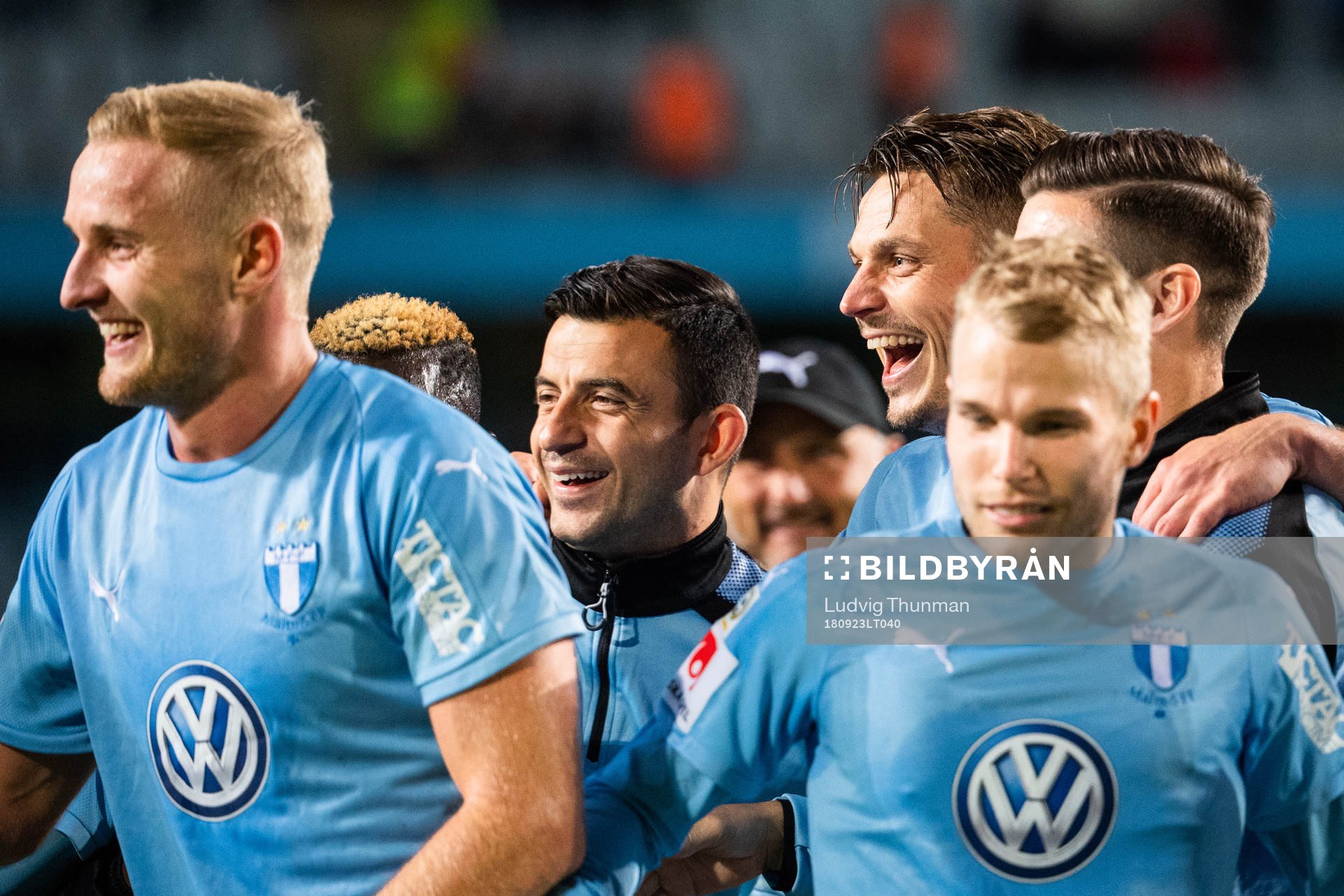 Malmö FFs Markus Rosenberg jublar med lagkamrater