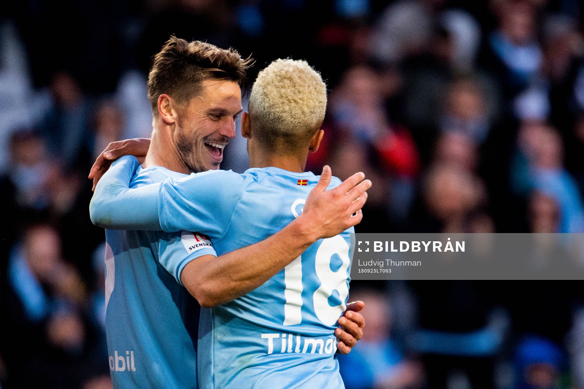 Malmö FFs Markus Rosenberg och Romain Gall jublar