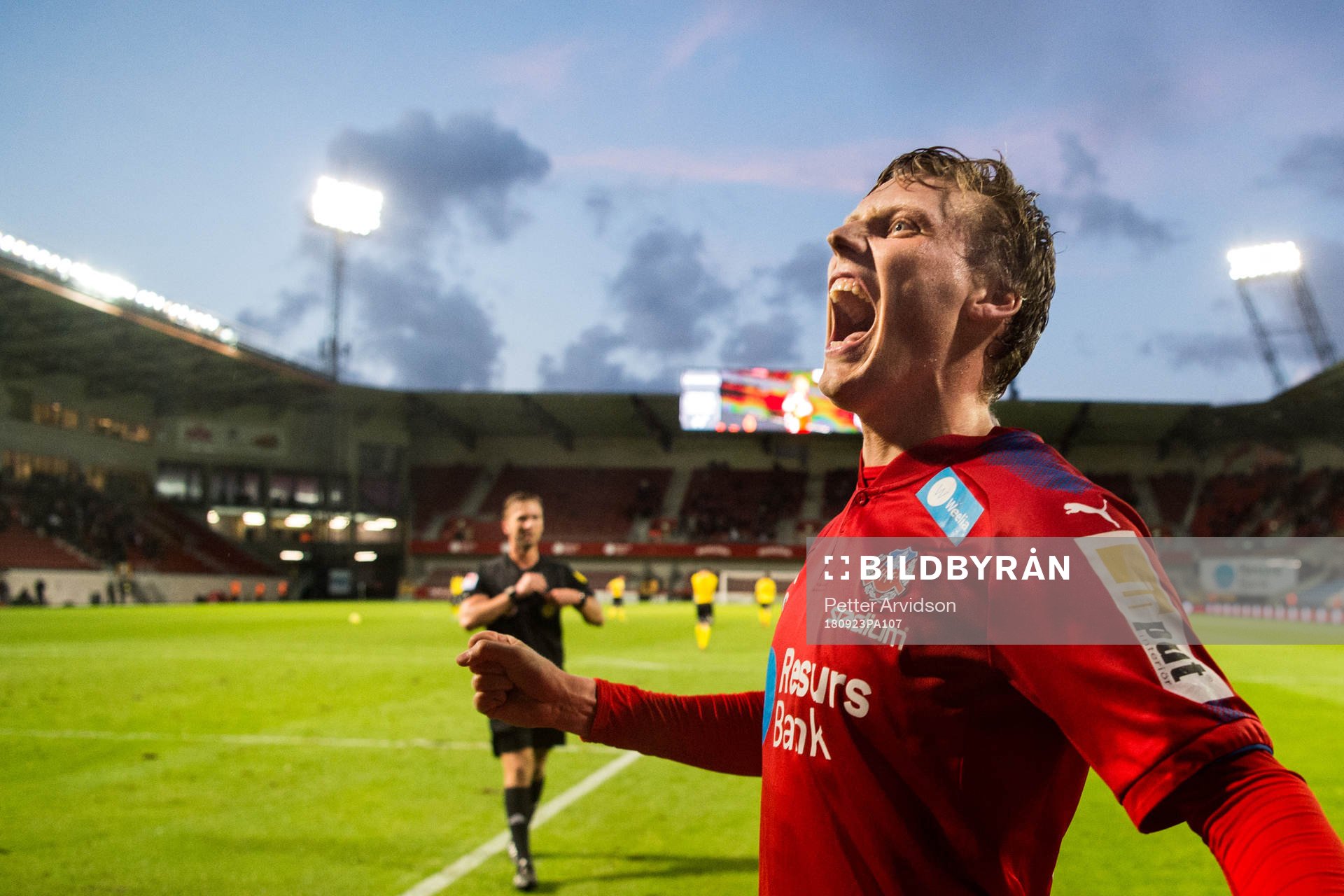 Helsingborgs Andri Runar  Bjarnason jublar
